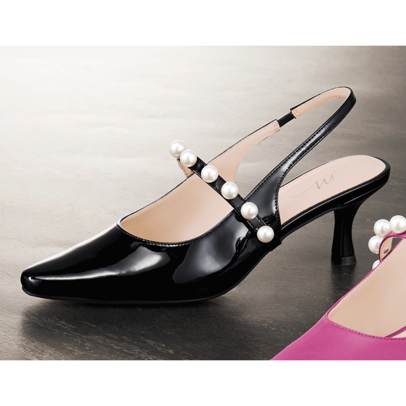 Faux-Pearl Strapped Slingback for Women with 2.5