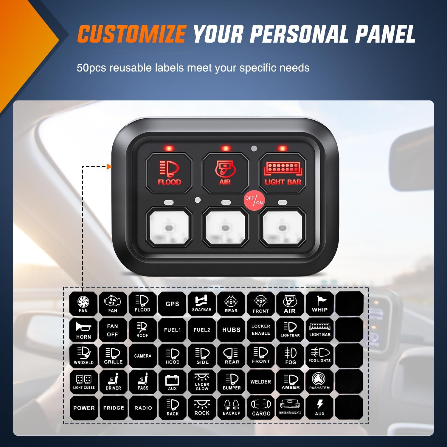 Nilight 6 Gang Switch Panel Universal Circuit Control Relay System with ...
