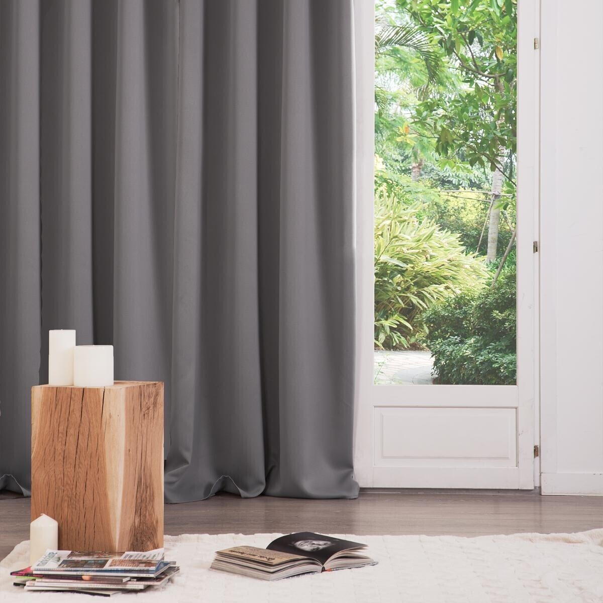 Set of 2 blackout curtains Grey, 135x240 cm