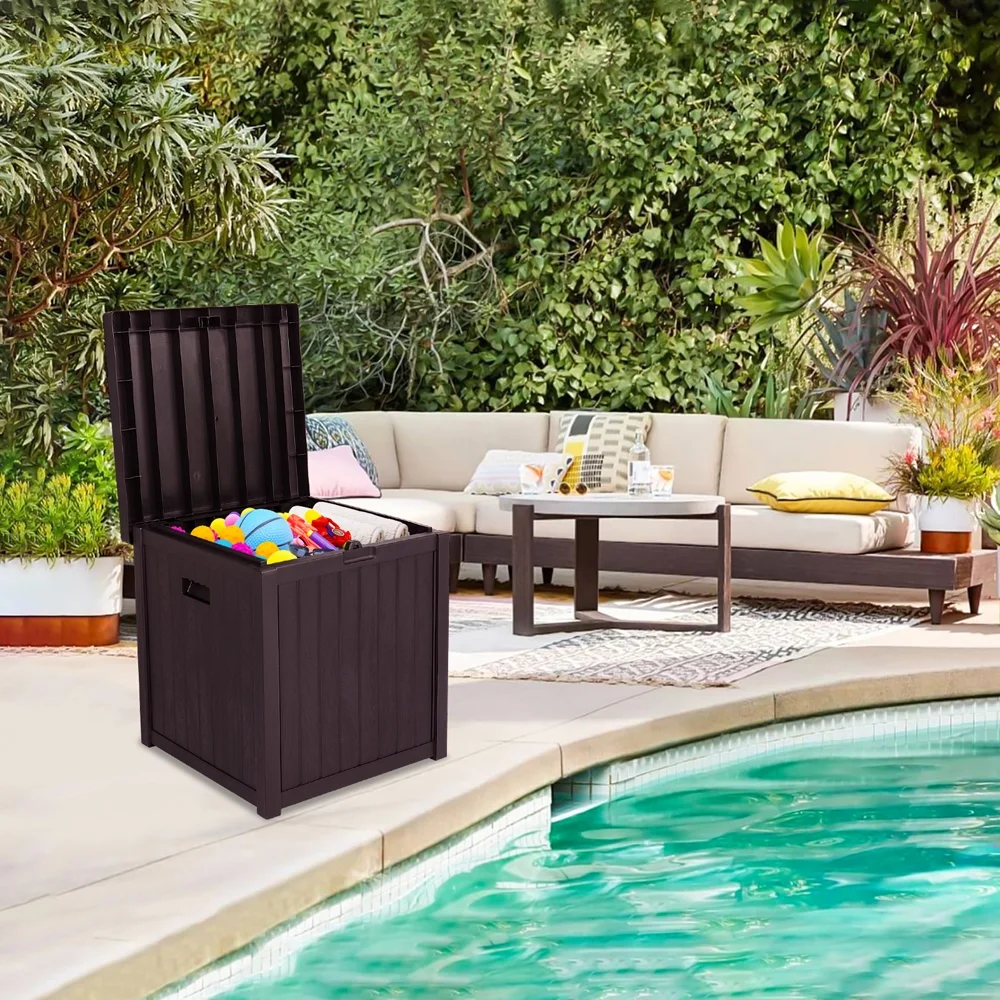 Patio Storage Box Waterproof, enyopro Outdoor PP Storage Patio Furniture Container, 51 Gallon Garden Storage Box with Seat for Backyard Pool Deck, 22