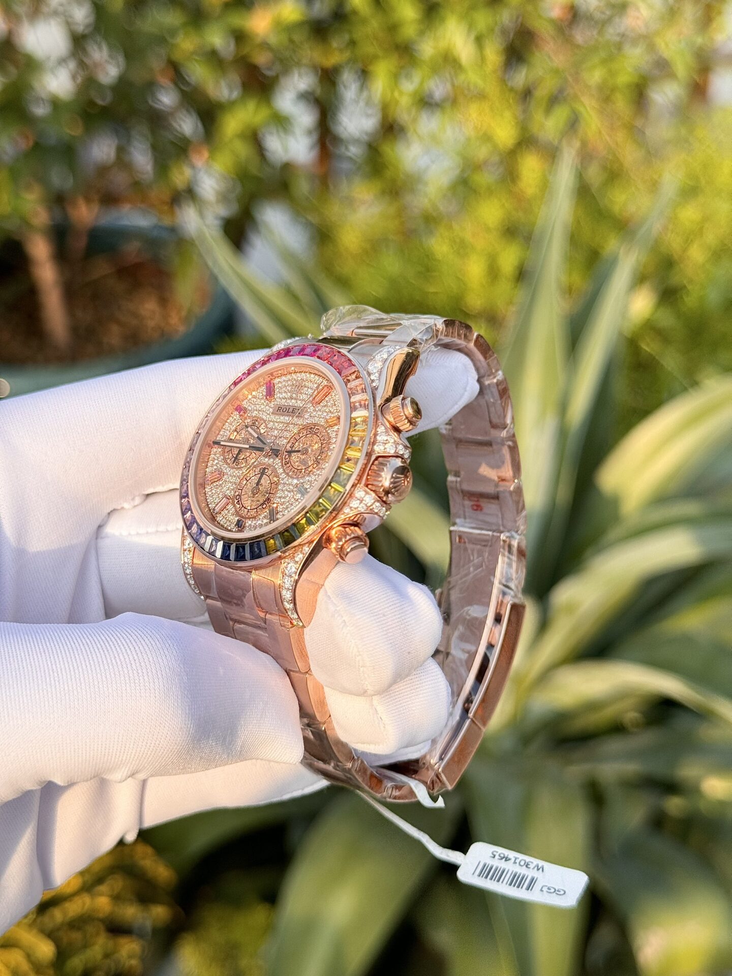 Rolex Replica 1:1 Watch Daytona Gold Wrapped Moissanite Diamond 40mm - Top club