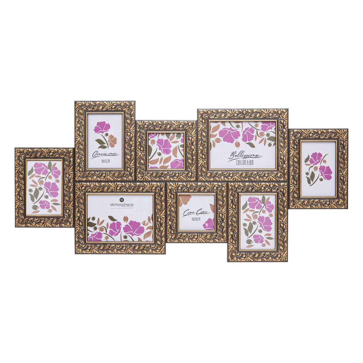 Collage Frame "Alda" Black, 8 photos