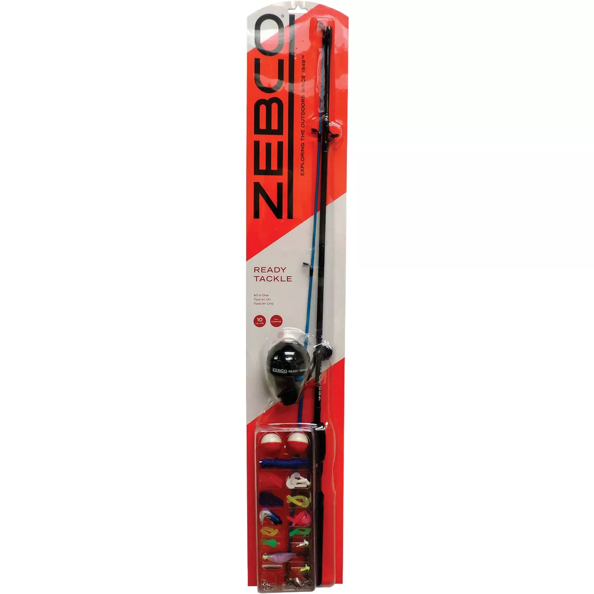 Zebco Ready Tackle 5 Ft. 6 In. Z-Glass Fishing Rod & Spincast Reel with Tackle Kit