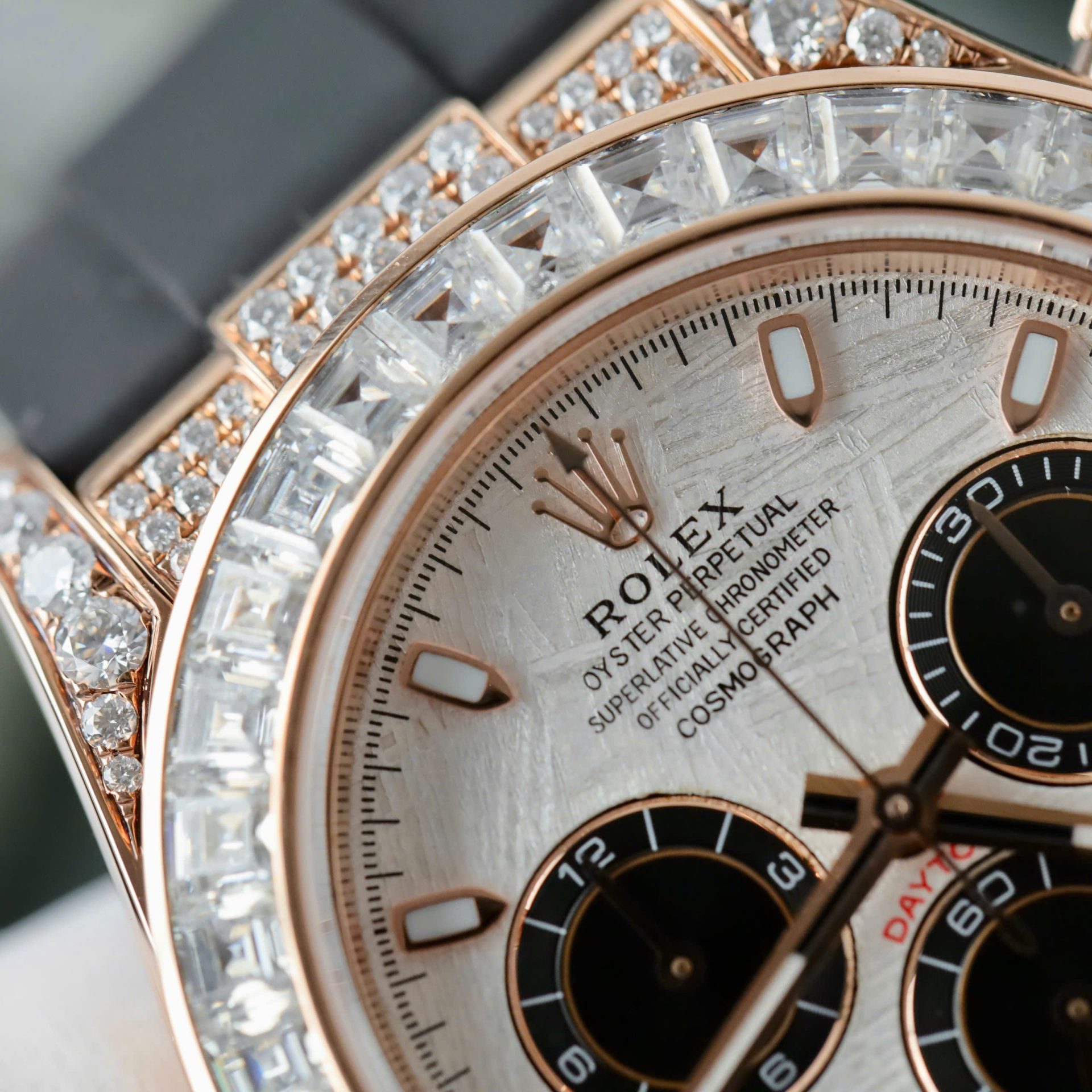 Rolex Daytona Best Clone Watches 18K Gold Wrapped + Diamonds Moissanite Baguette 40mm - Top club