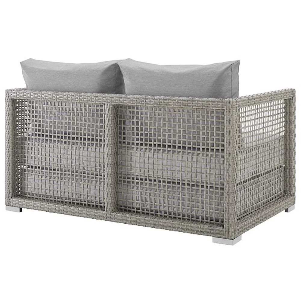 Afuera Living Wicker Patio Loveseat in Gray - Image 6