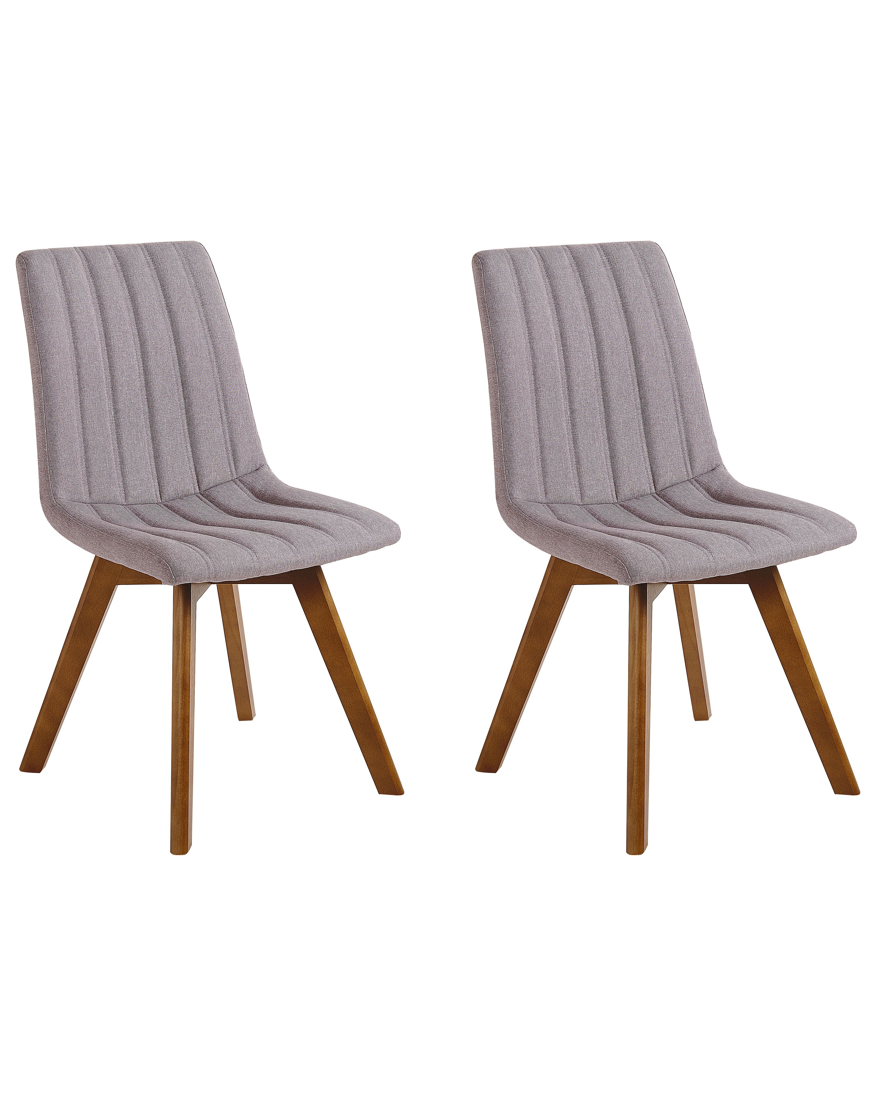 Set of 2 Dining Chairs CALGARY Fabric Taupe