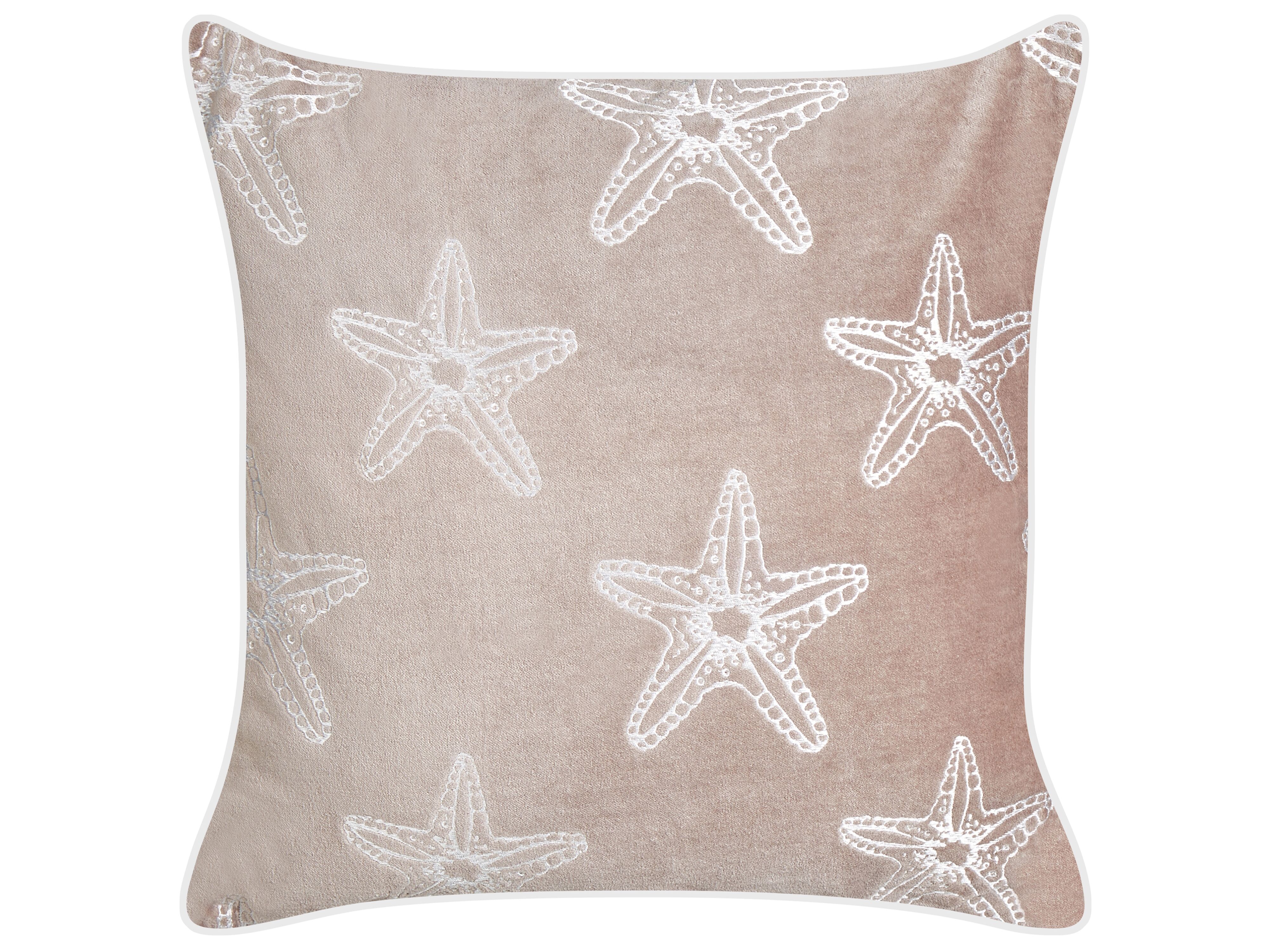 Throw Cushion CERAMIUM Velvet 45 x 45 cm Pastel Pink Floral Pattern