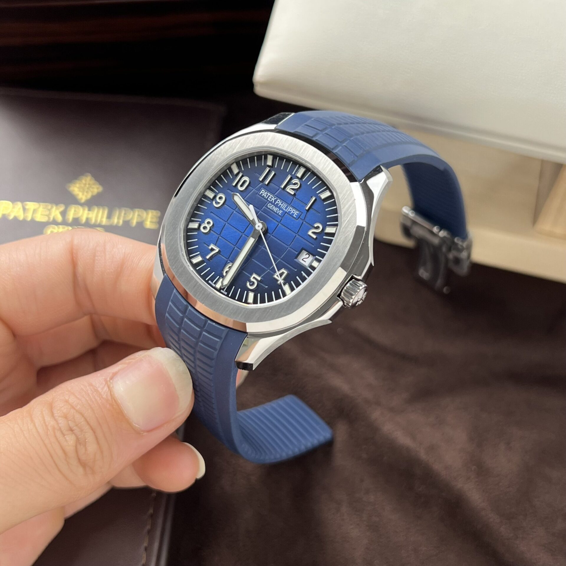 Patek Philippe Replica Watch Aquanaut 5168G Blue Dial 3K Factory 42mm - Top club