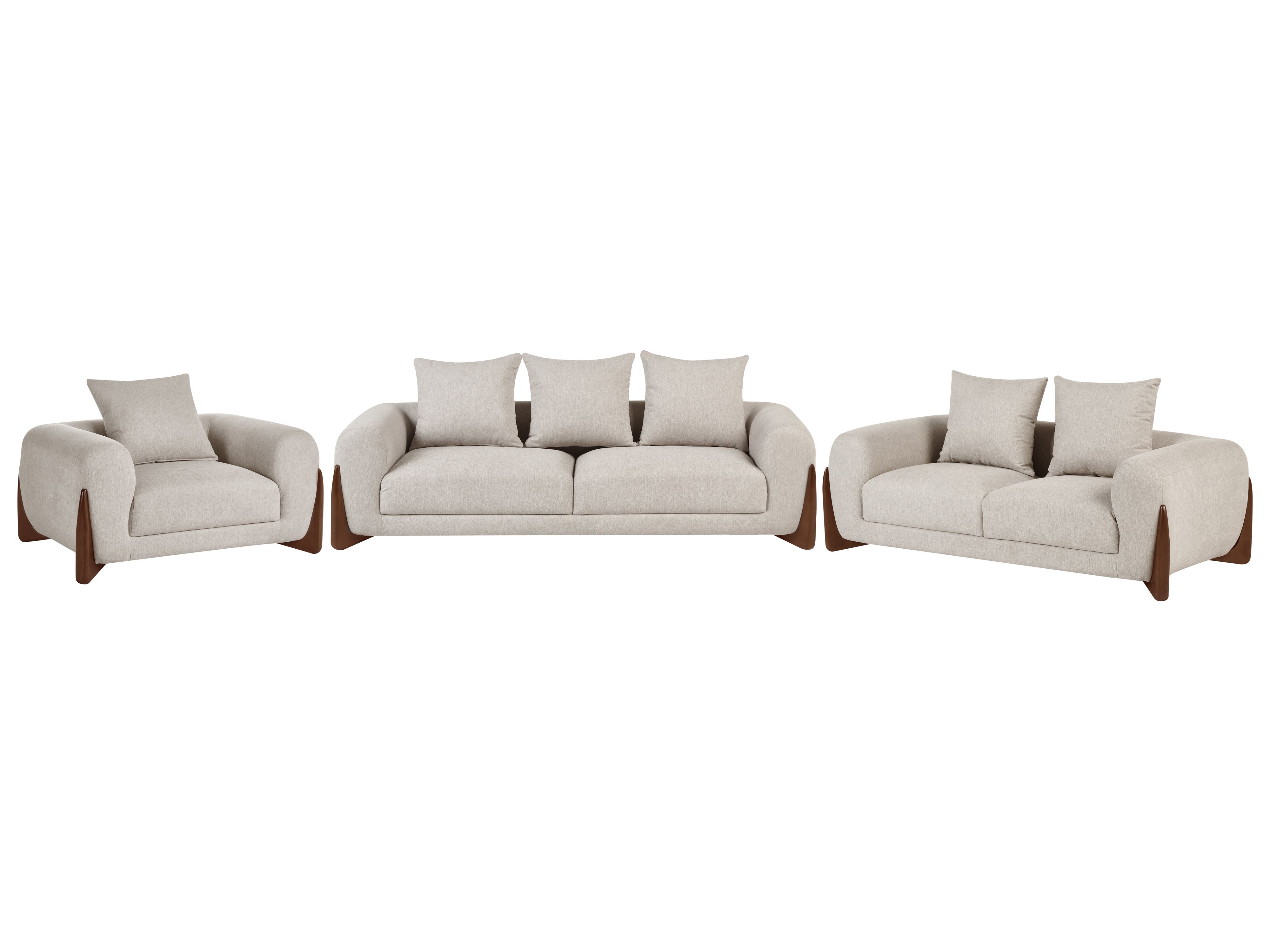 Living Room Set 6 Seater VINLIDEN Taupe