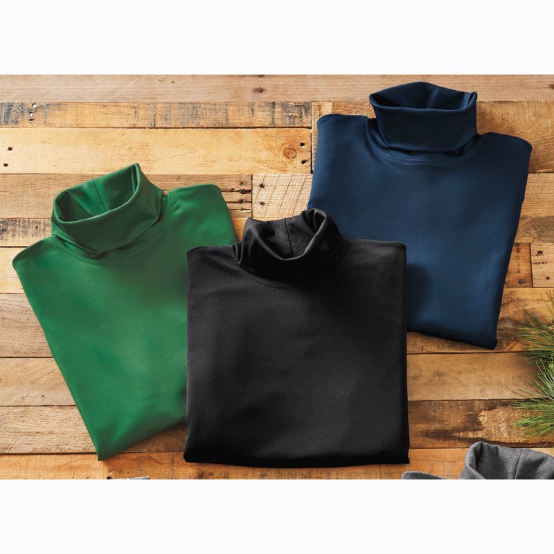 3-Pack Classic Men's Jersey Turtleneck Set - MIDNIGHT VELVET CATALOG