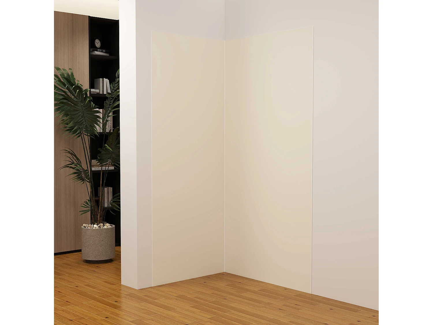 Lot de 2 panneaux muraux de douche Ivoire mural aluminium avec 3 profiles - L.100 x L.120 x H.210 cm - Étanche, durable et facile à nettoyer