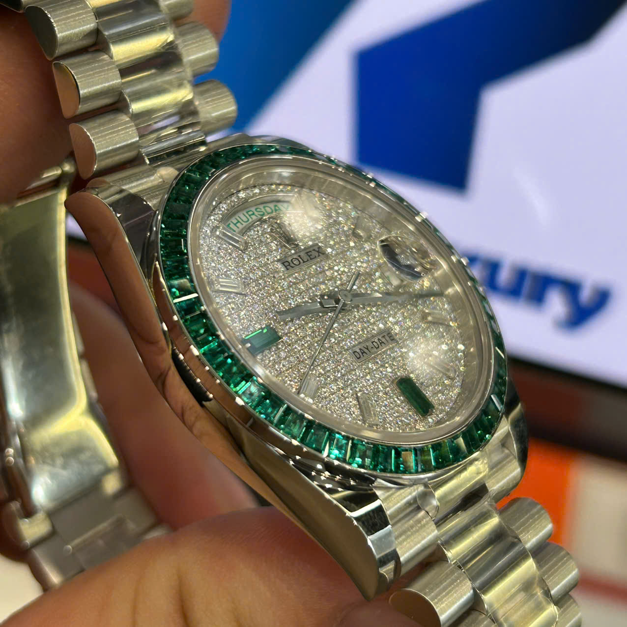 Rolex Day-Date Replica Watches Custom Diamonds Moissanite Weight 200 Grams 40mm - Top club
