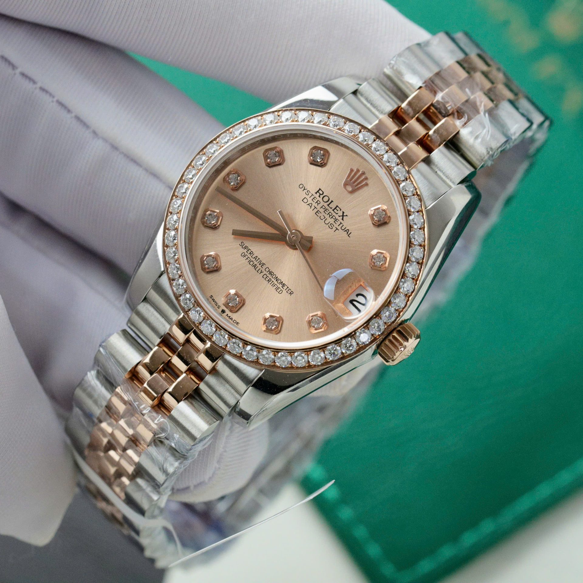 Rolex DateJust Replica Watch Custom Moissanite Diamonds Hong Kong 31mm - Top club