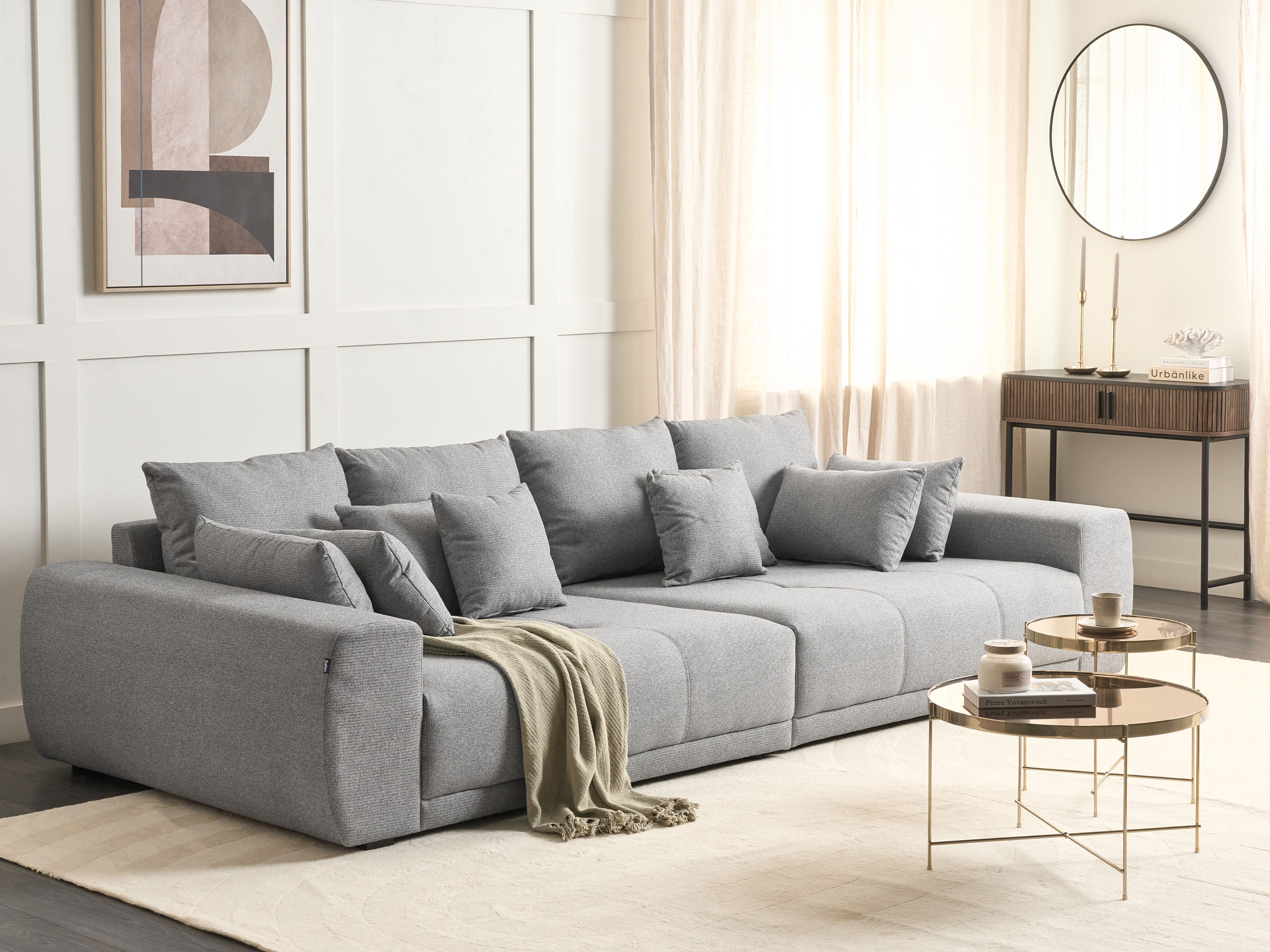 Sofa 4 Seater TORPO Fabric Grey