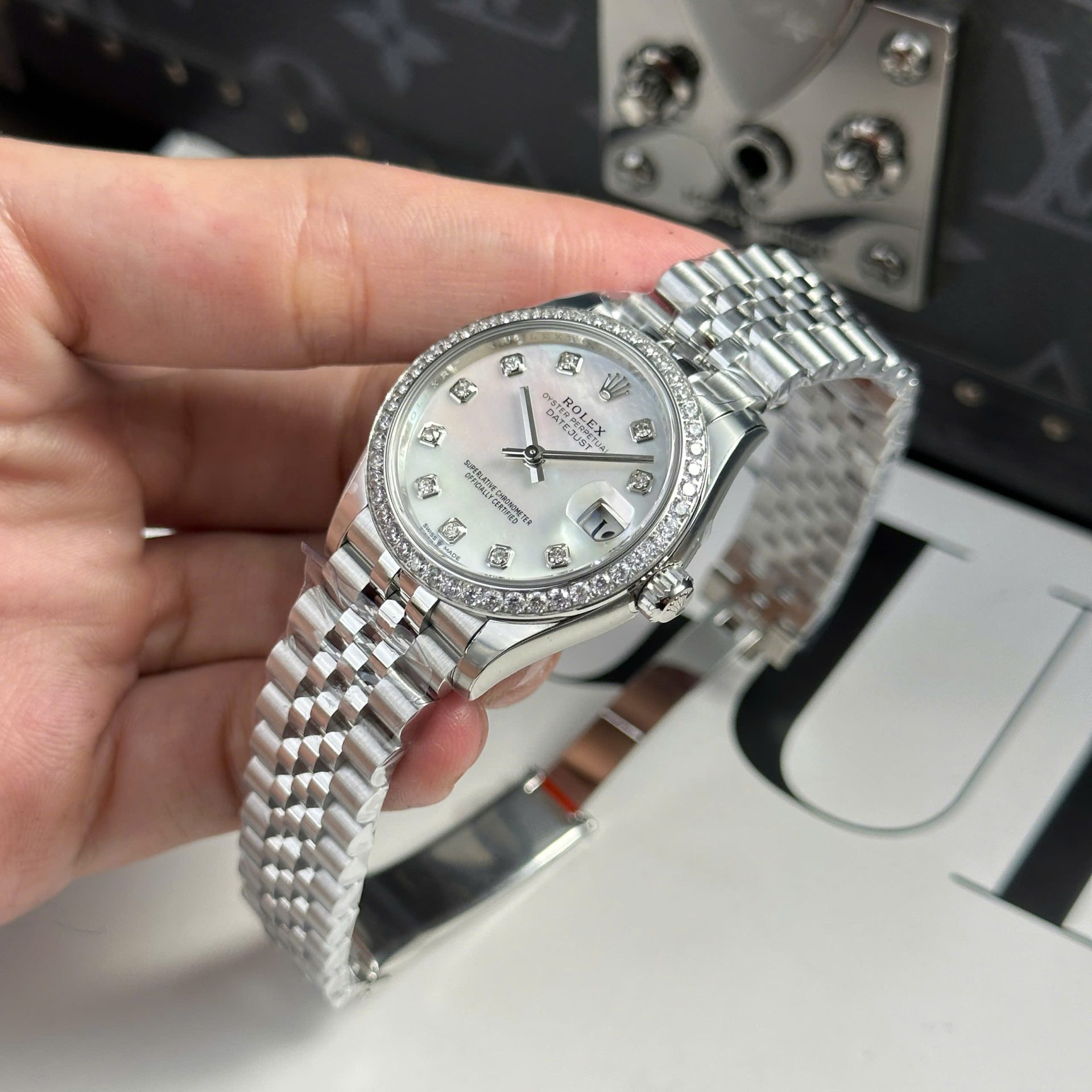 Rolex DateJust Fake Watch Women Dial MOP Bezel Diamonds CZ THB Factory 31mm - Top club