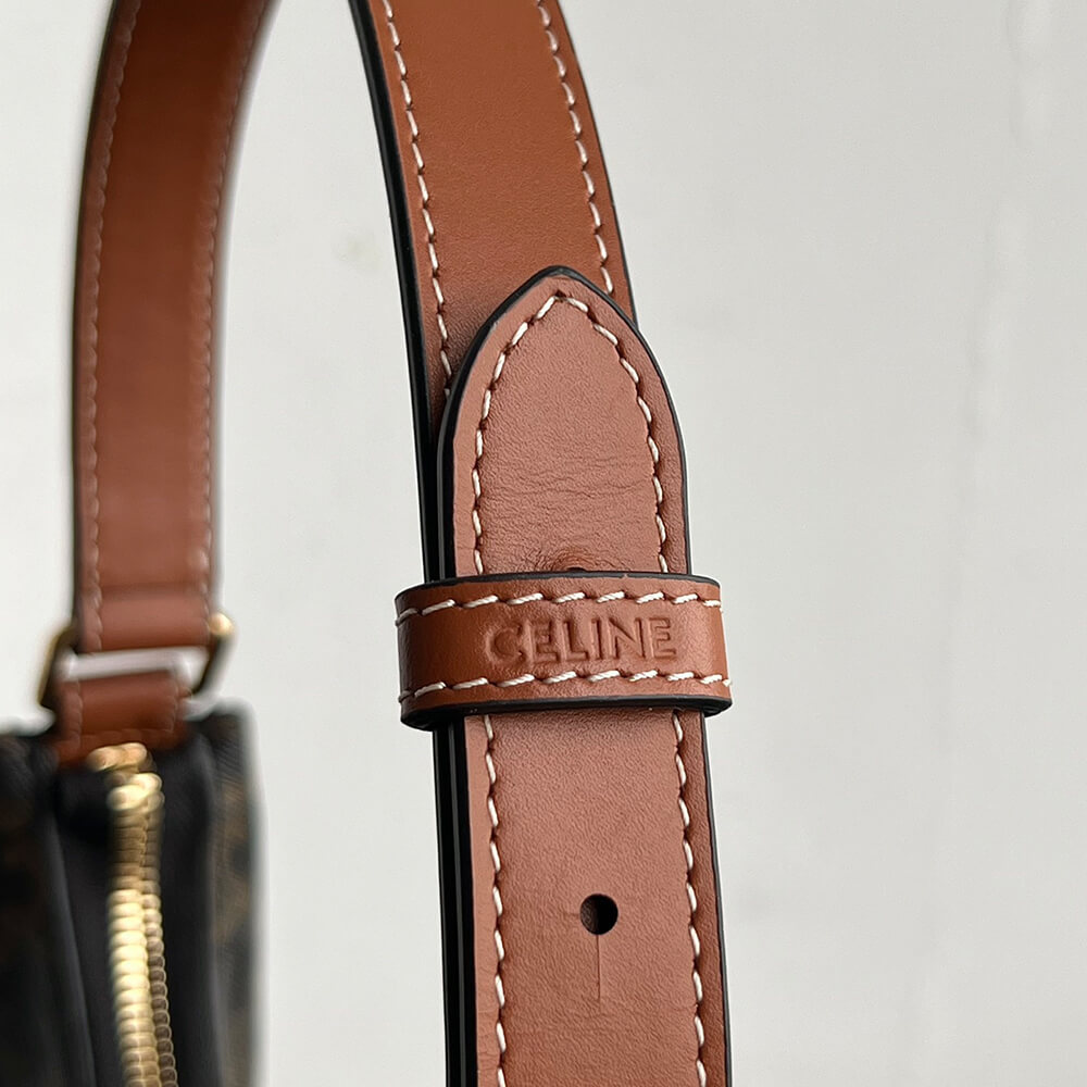 CELINE Ava Bag IN Triomphe Canvas and calfskin(HIGH-END GRADE)1:1High-quality replica