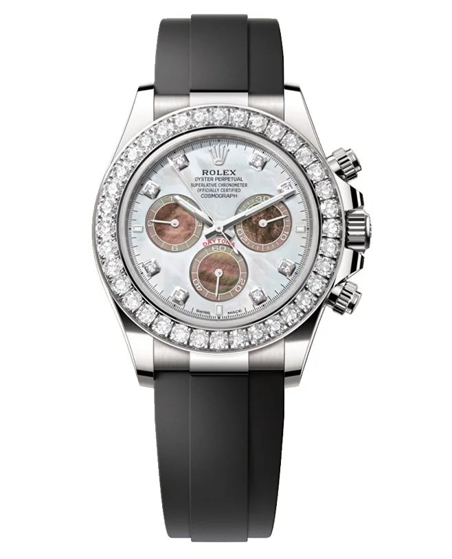 Rolex Cosmograph Daytona Oyster, 40 mm, white gold and diamondsReference 126589RBR(1:1 replica) - Elite Watch Atelier