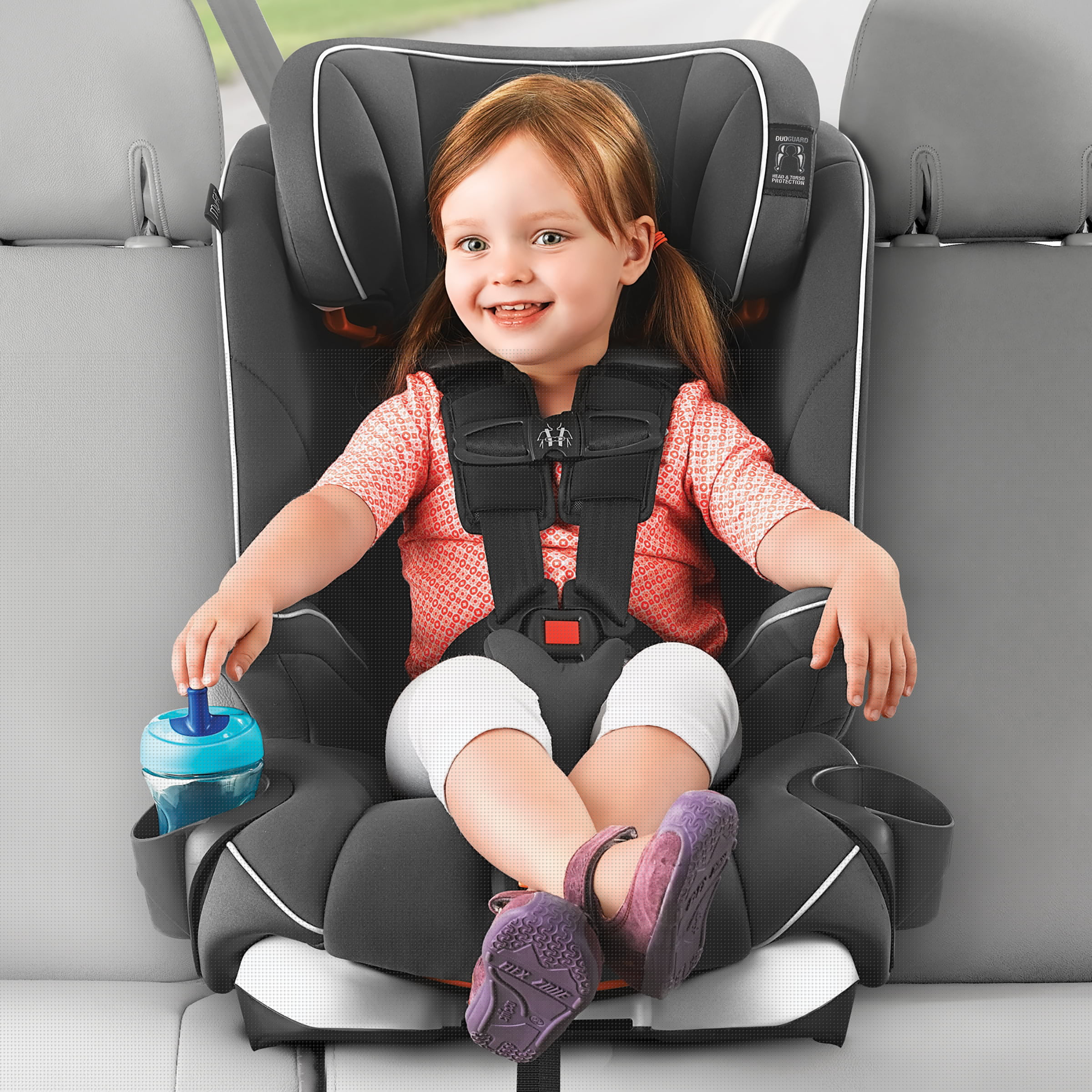 Chicco MyFit Harness and Booster Car Seat - Fathom (Grey/Blue). New - Image 2