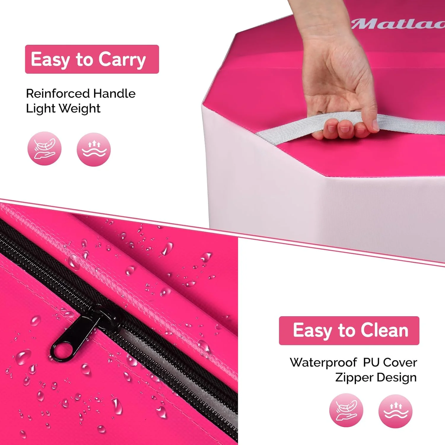 Matladin Octagon Gymnastics Skill Shapes, PVC Pink, 9.7 lb - Image 25