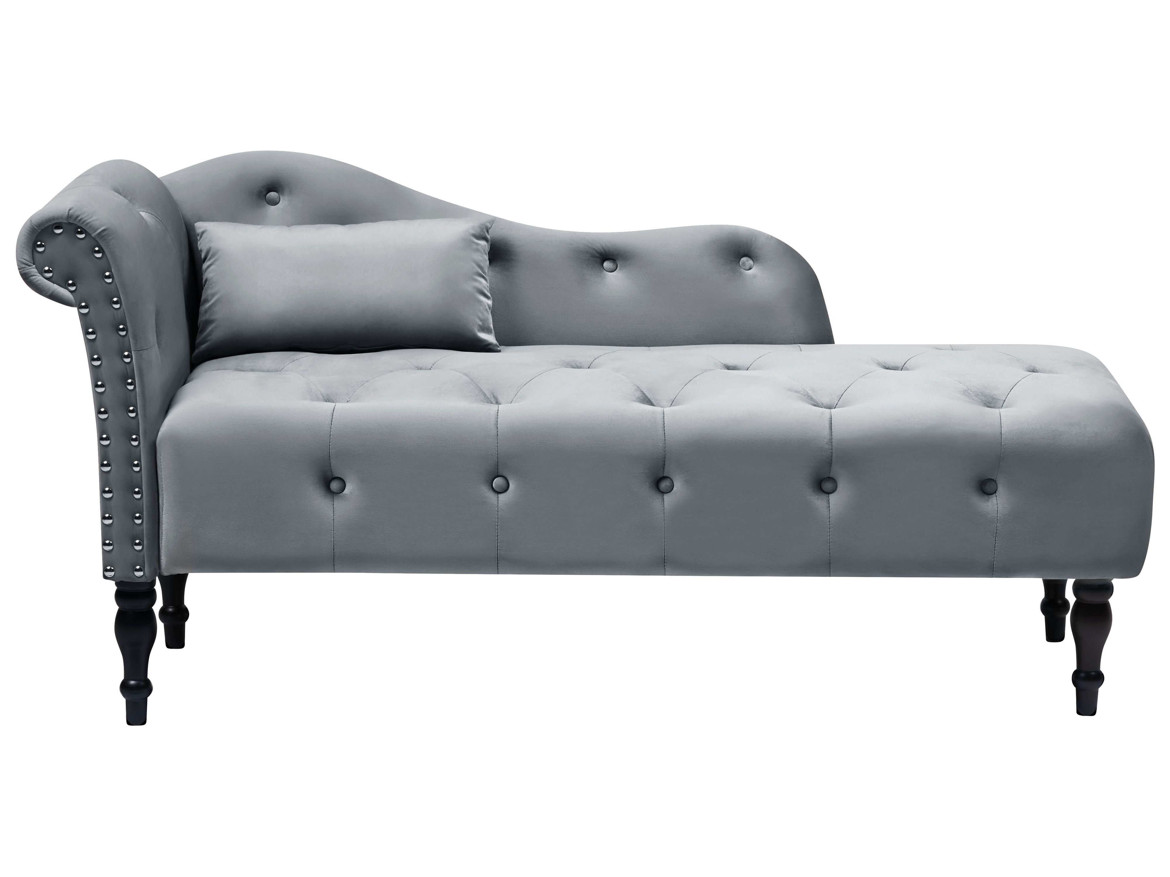 Left-Hand Chaise Lounge IVRY Velvet Grey