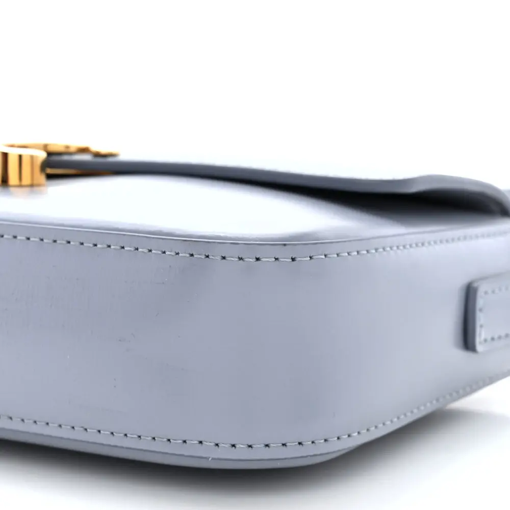 Celine Arctic Blue Shiny Calfskin Leather Medium Triomphe Shoulder Bag Replicas1:1High-quality replica
