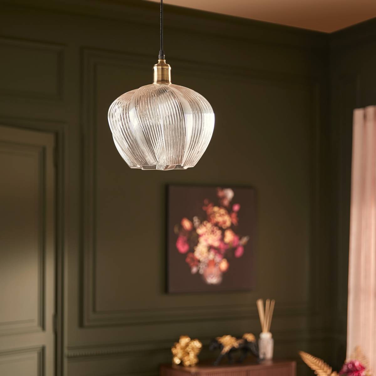 Pendant Light "Phylas" Transparent, H.119 cm
