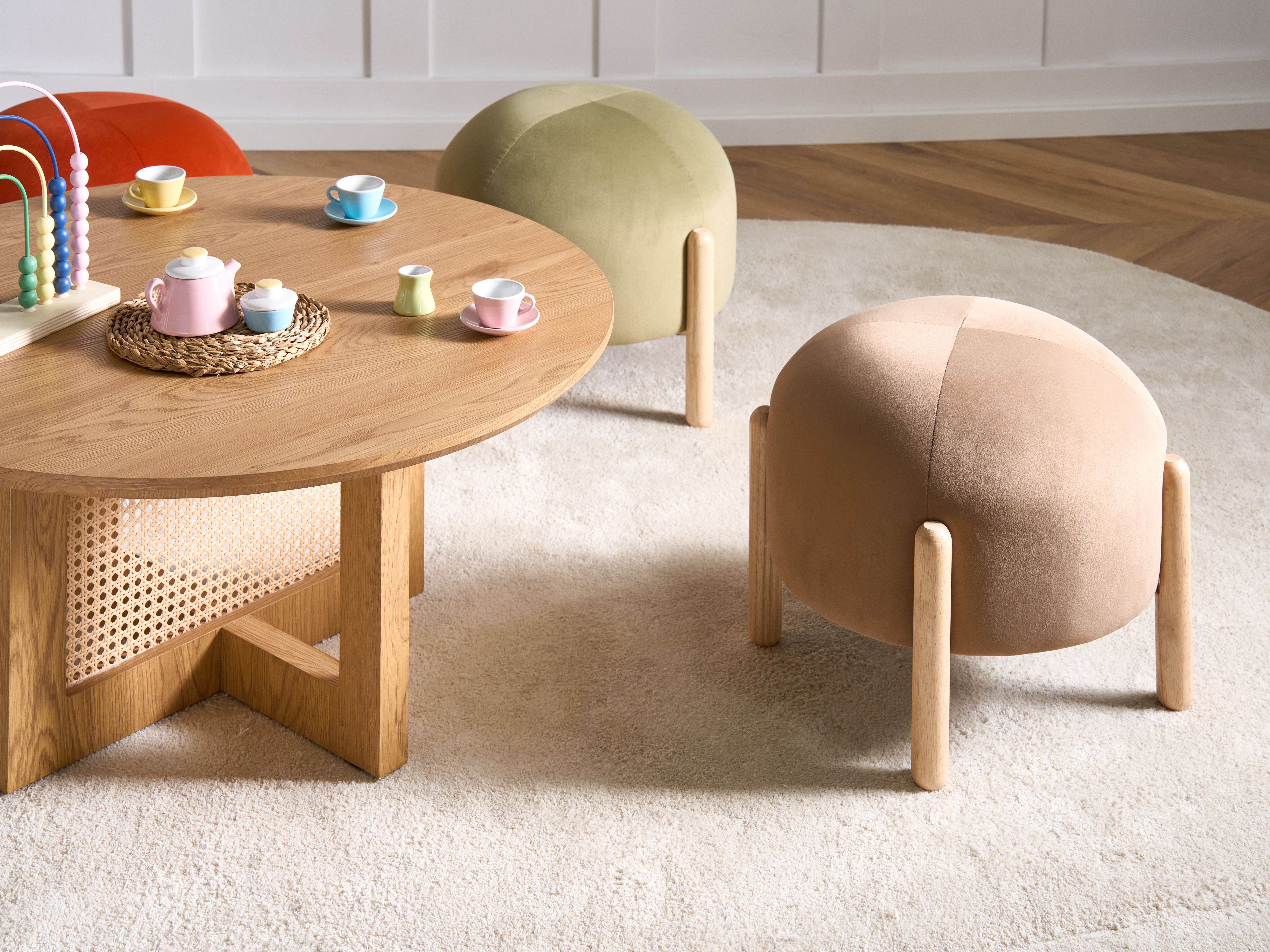 Footstool HELEN Velvet Beige