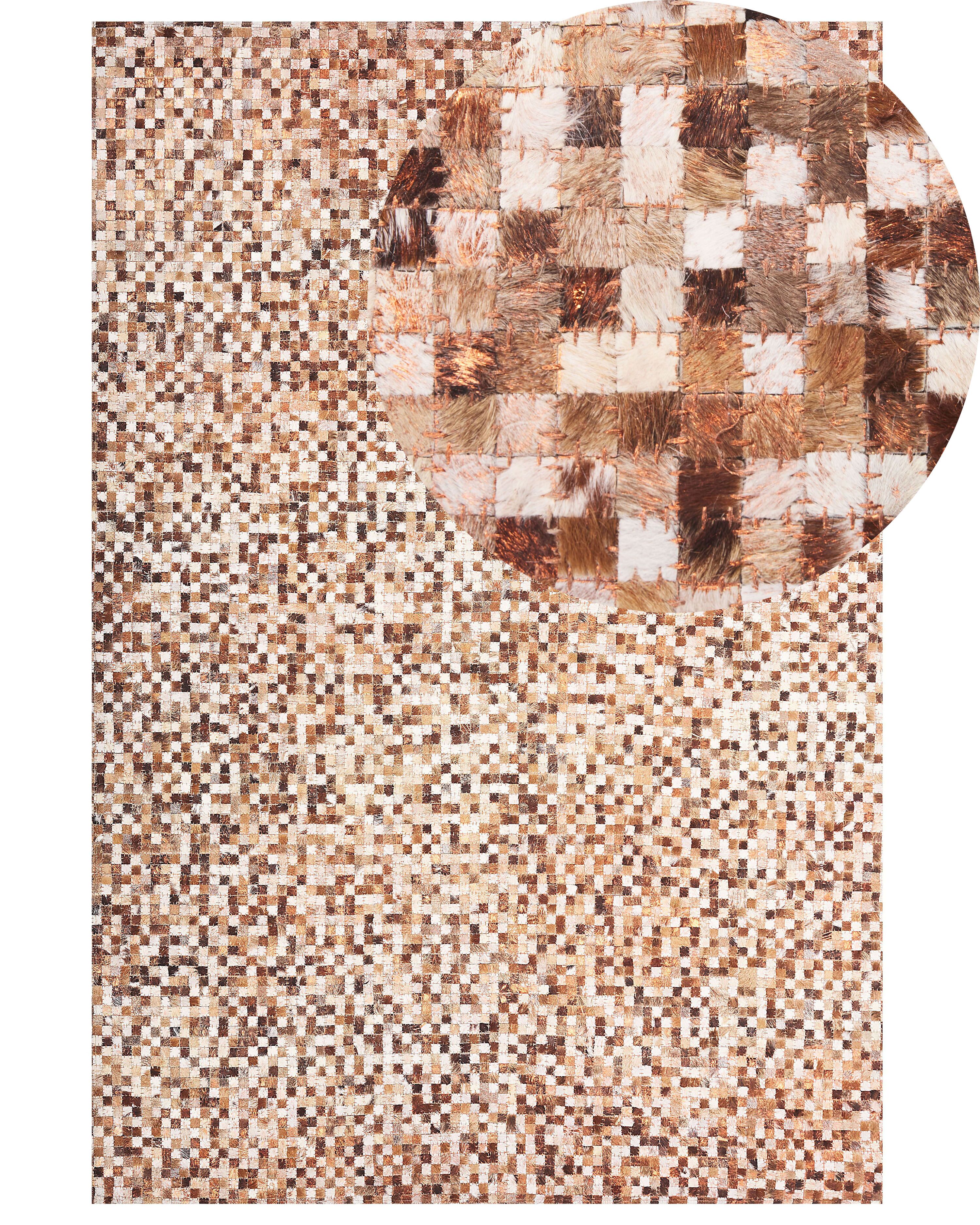 Rug TORUL Brown 160 x 230 cm Leather