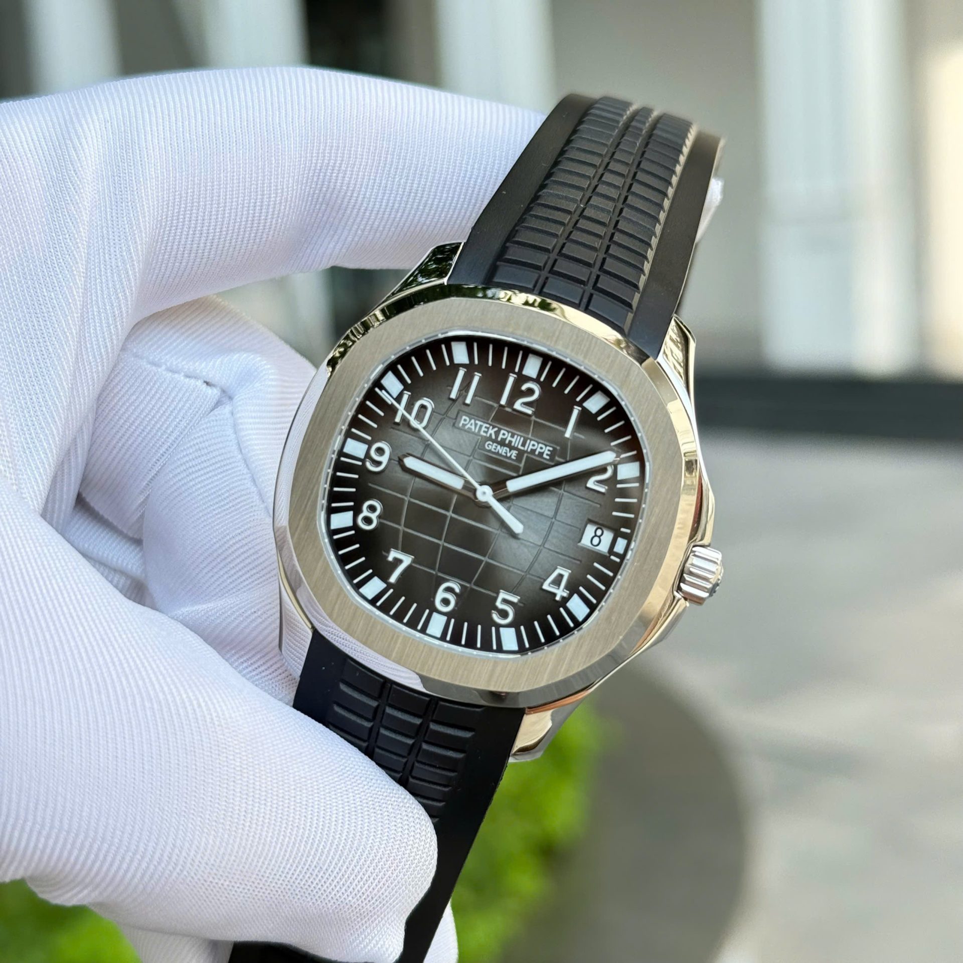 Patek Philippe Aquanaut 5167 Knock Off Watches Gray Dial Rubber Strap Custom BBF Factory 40mm - Elite Watch Atelier