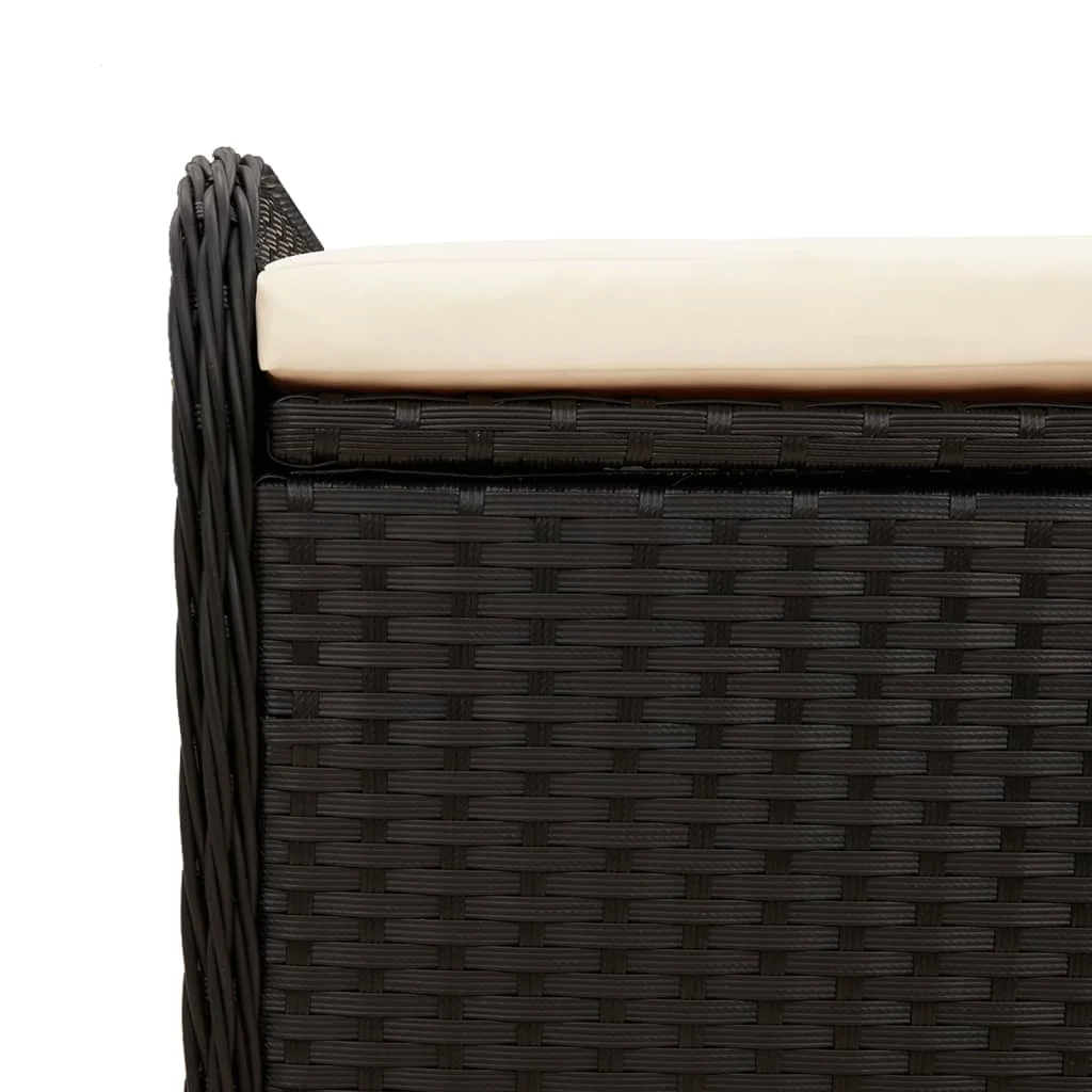 vidaXL Storage Bench with Cushion Outdoor Garden Seat Furniture Poly Rattan - Image 17
