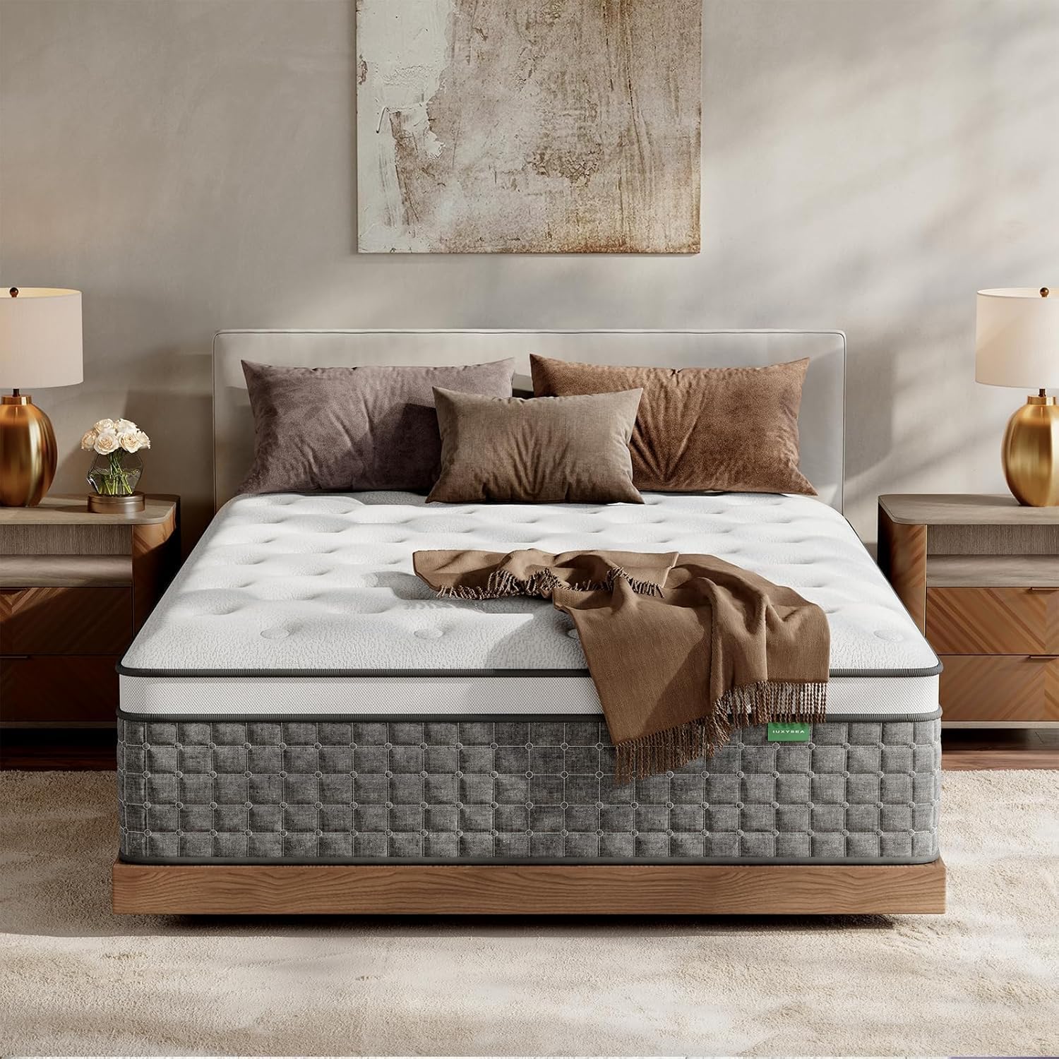 Queen Size Mattress, Medium Firm 14 Inch Hybrid Mattress Queen Size in a Box - Memory Foam & Pocket Springs for Back Pain Relief, Fiberglass Free, Motion Isolation, CertiPUR-US & OEKO-TEX Certified