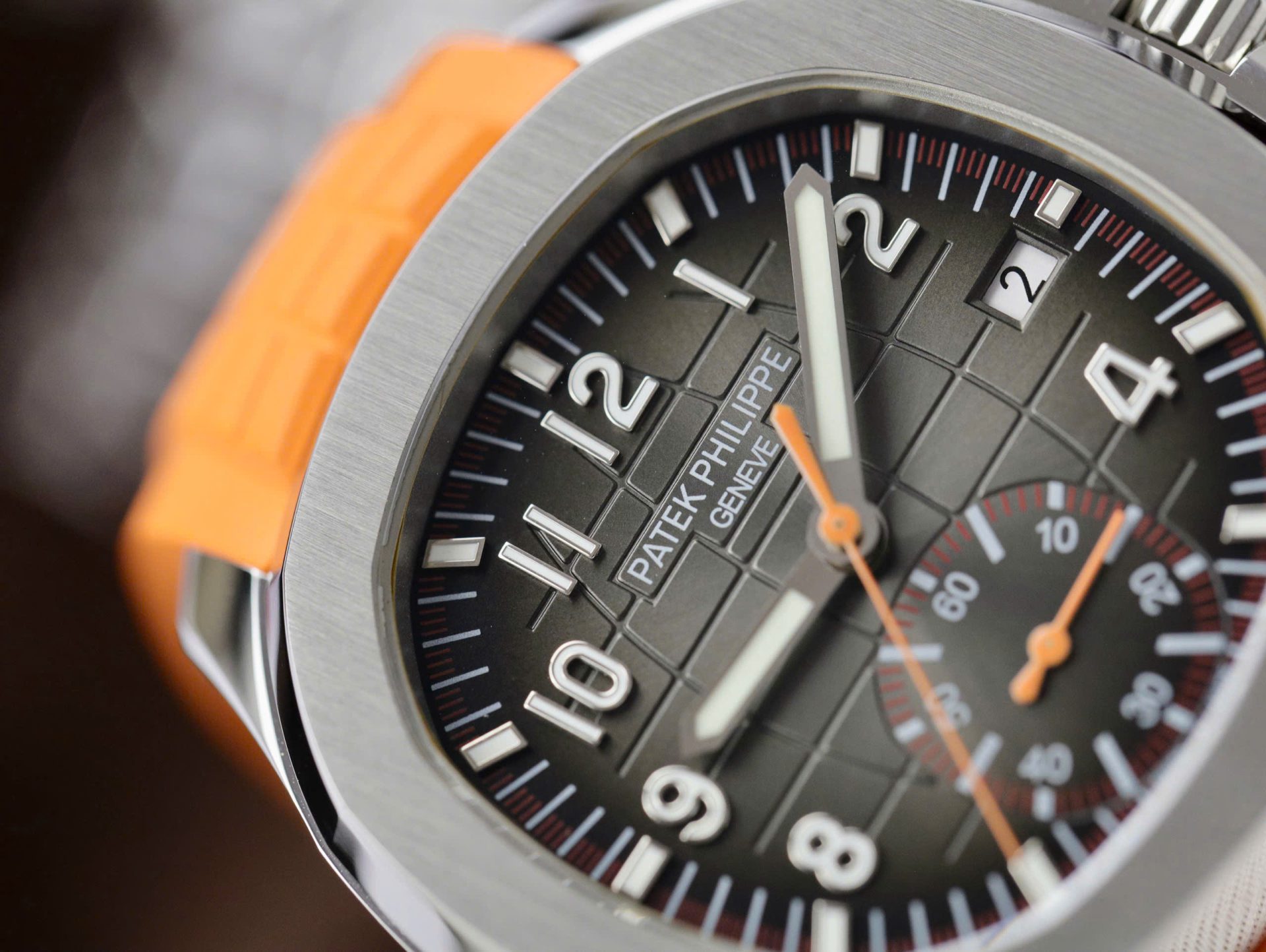 Patek Philippe Aquanaut 5968A Replica 11 Watch Orange Rubber Strap 42.2mm - Top club
