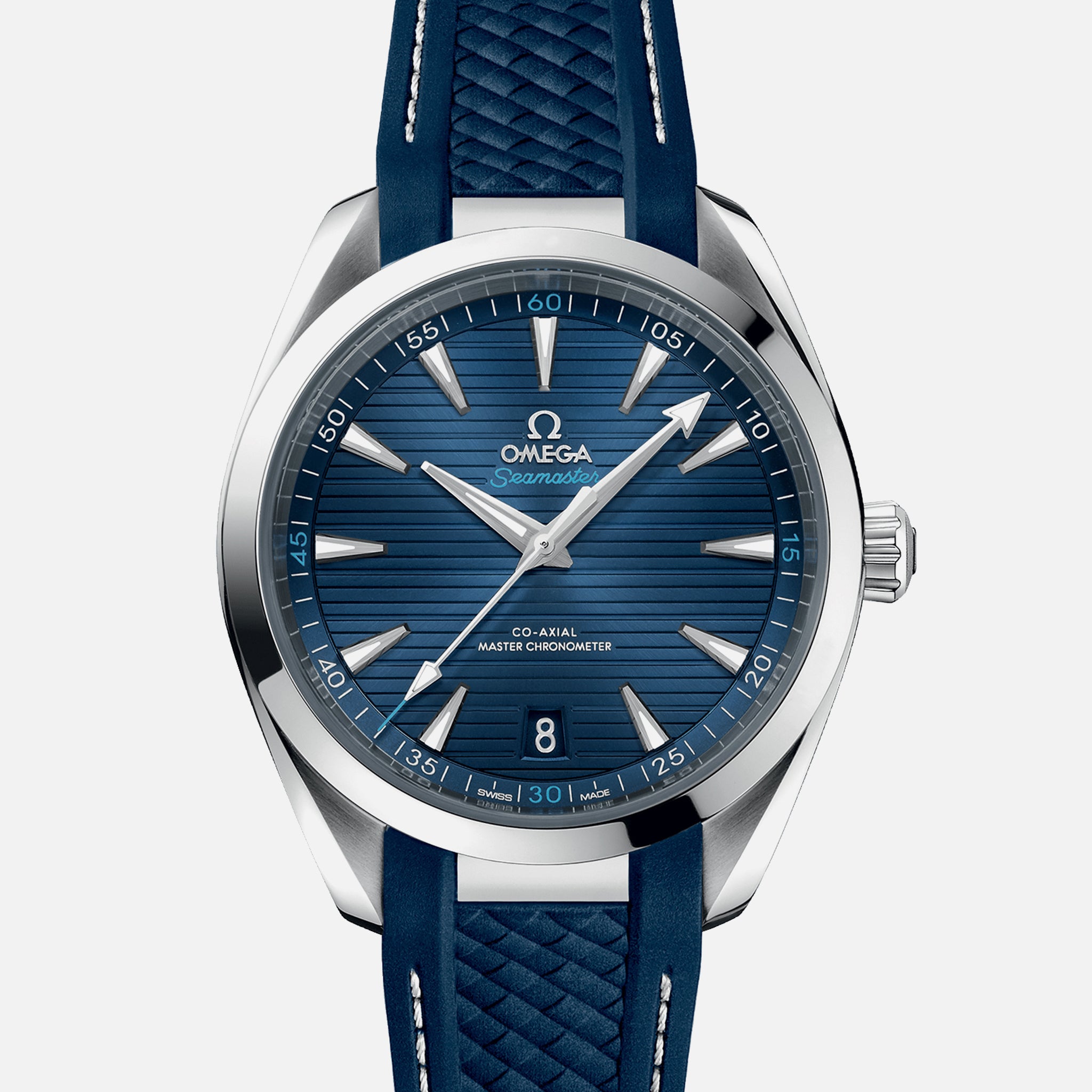 Seamaster Aqua Terra 150M Co-Axial Master Chronometer 41mm Blue Dial On Rubber Strap(1:1 replica) - Top club