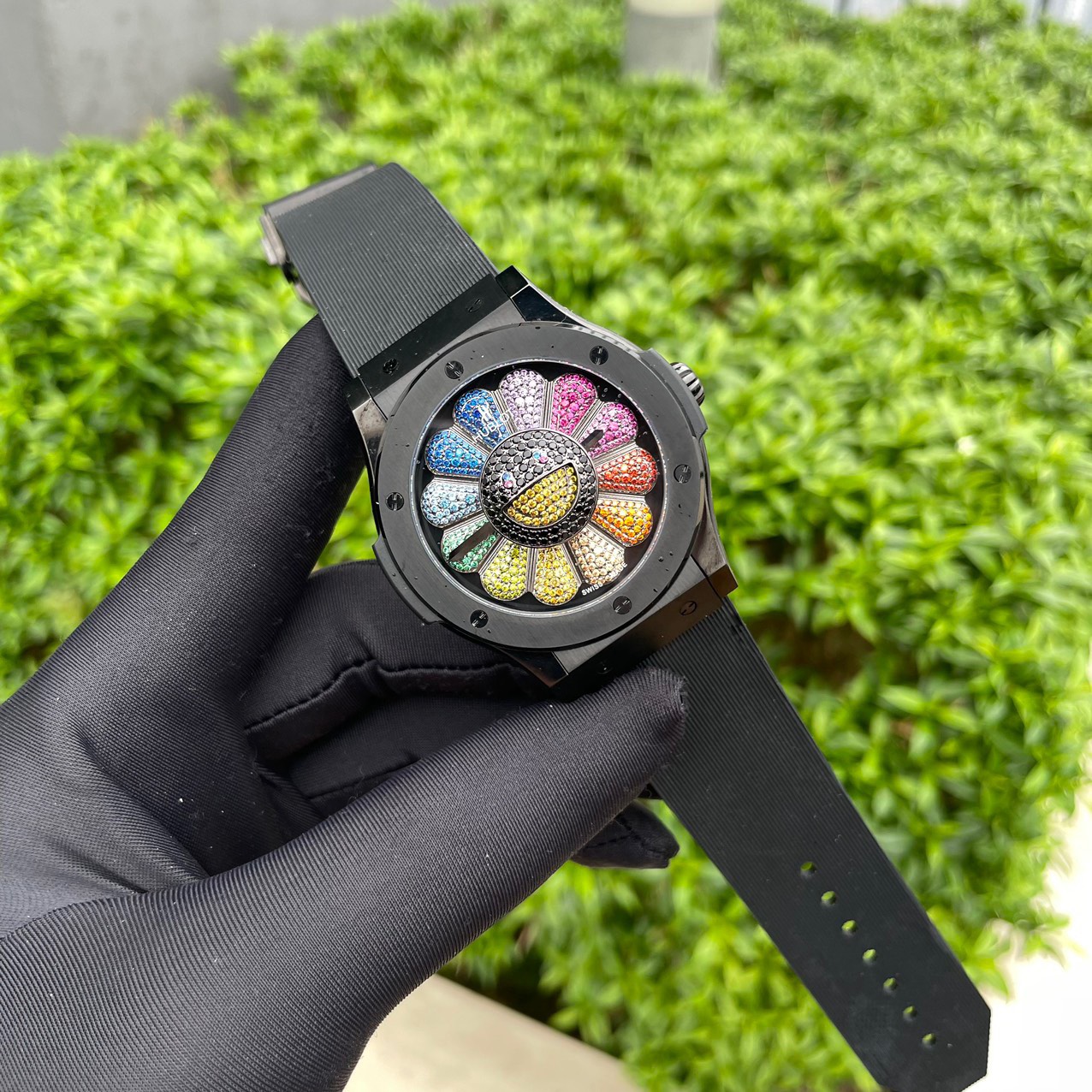 Hublot Replica Watch Takashi Murakami Rainbow Ceramic Rubber Strap 45mm - Top club