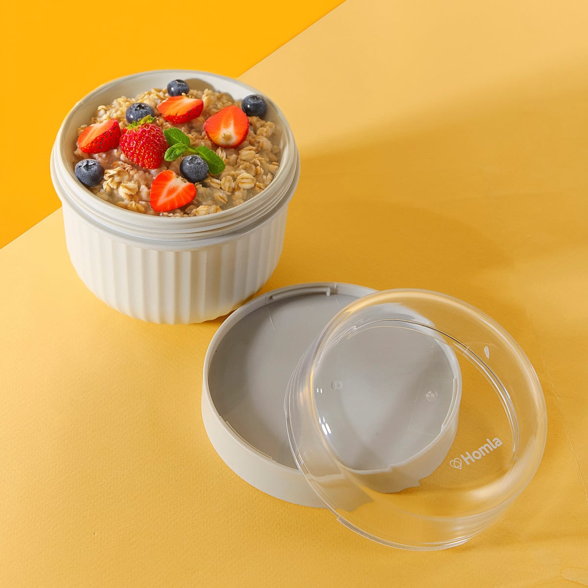 Pojemnik NOVARA na jogurt szary 0,45l + 0,2l