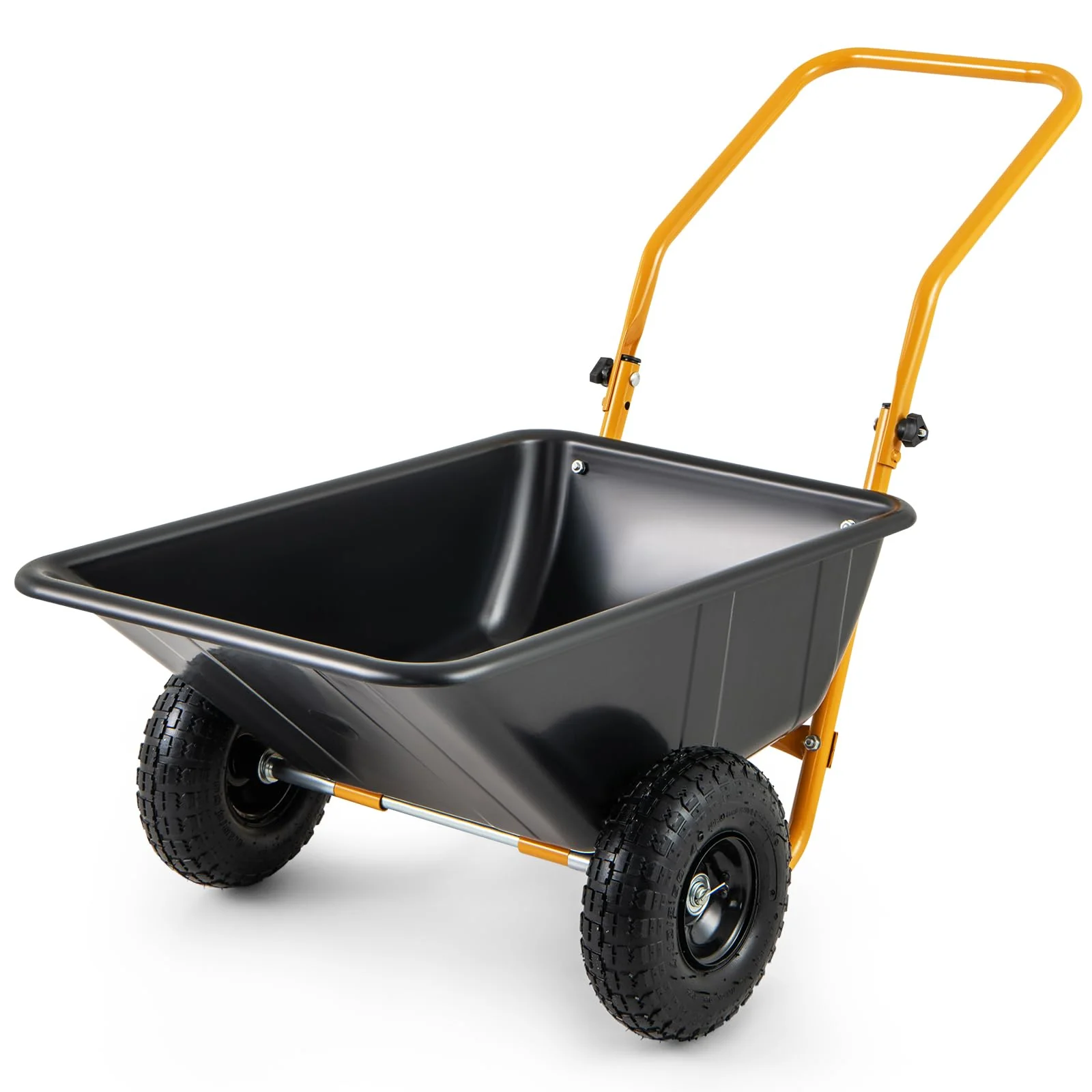 Dual-Wheel Wheelbarrow, 21 Gallons, 330 lbs Capacity, 51 in x 24.5 in x 28 in