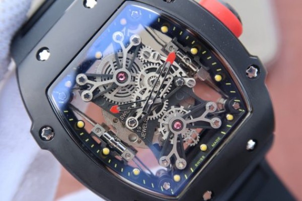 Replica Richard Mille RM027 PVD Skeleton Dial Black Rubber Strap 6T51 - Top club