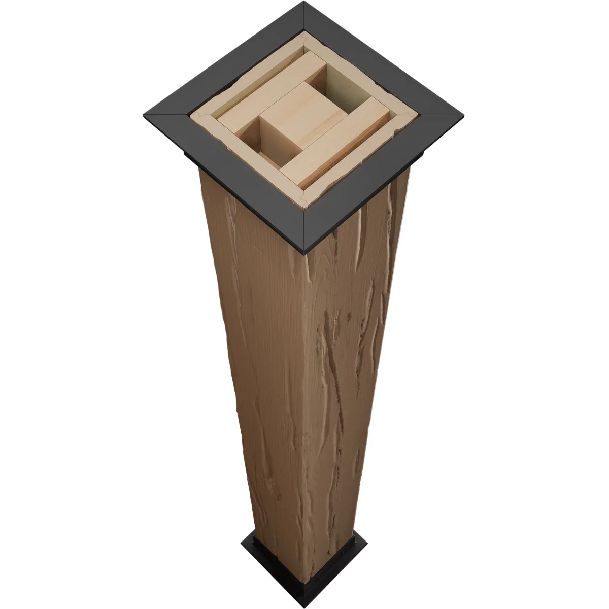 Ekena Millwork 6"W x 5'H Sand Blasted Endurathane Faux Wood Non-Tapered Square Column Wrap with Faux Iron Capital & Base - Image 26