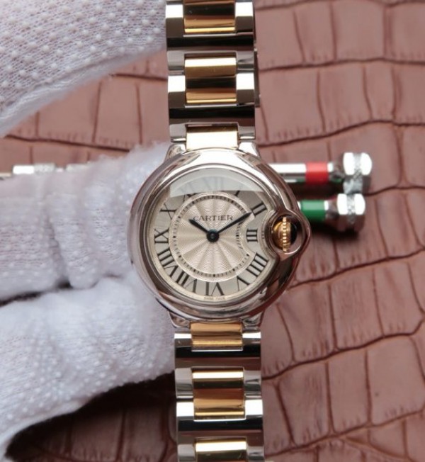 Replica Cartier Ballon Bleu Ladies 28mm SS White Dial SS/YG Bracelet Ronda Quartz - Top club