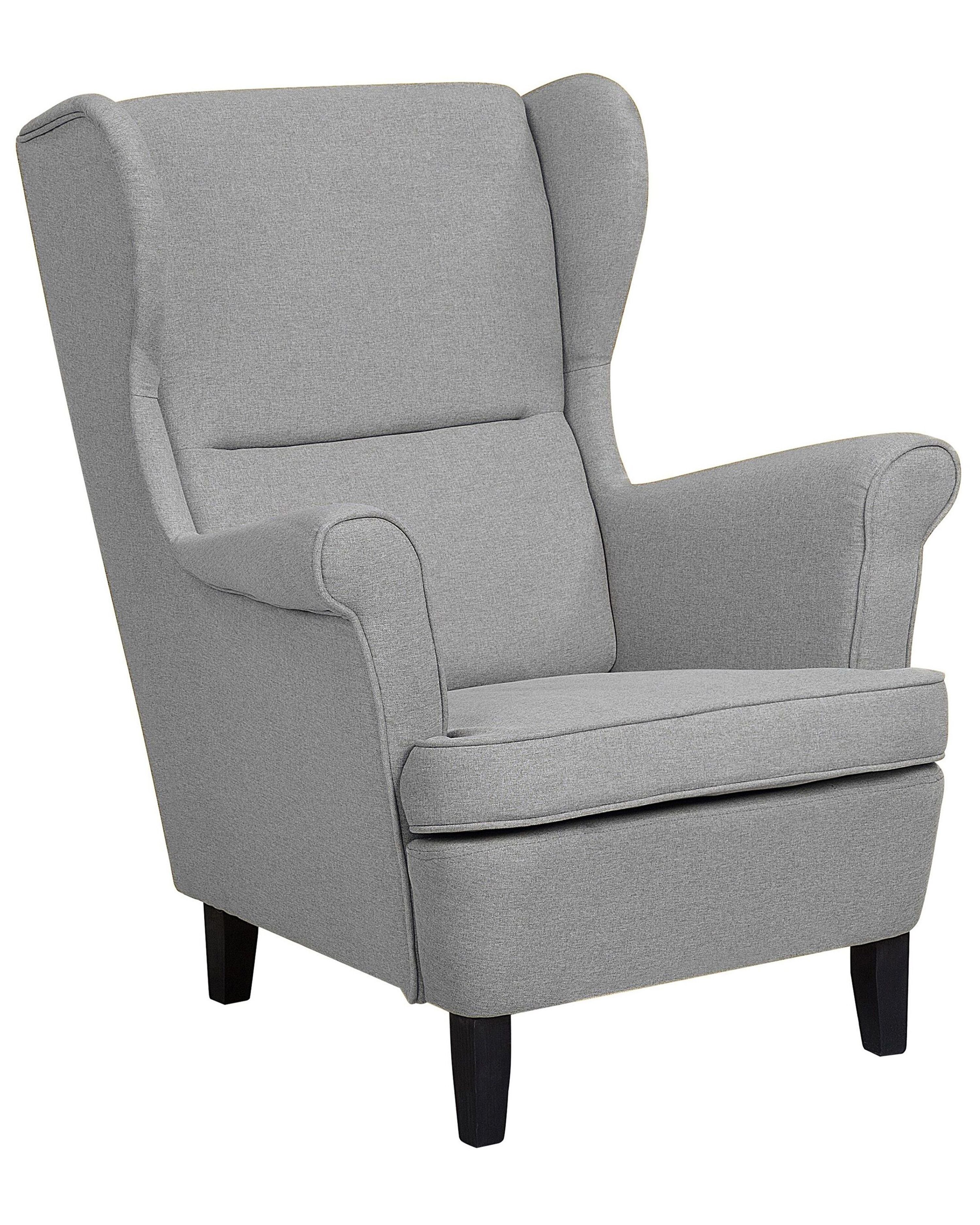 Wingback Chair ABSON Fabric Grey