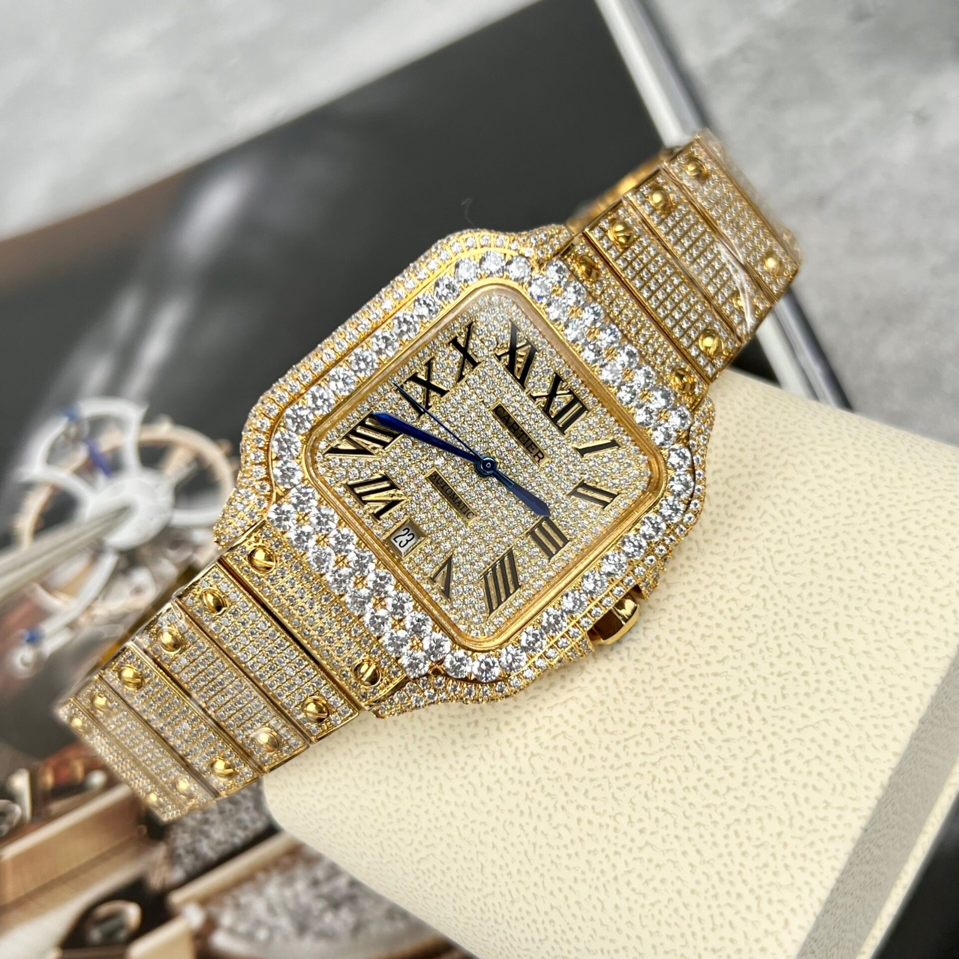 Cartier Santos Replica 1:1 Watch With Stone BV Factory 39.8mm - Top club