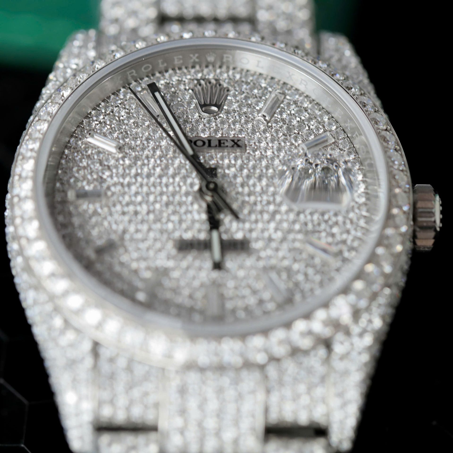 Rolex DateJust Replica Watch Diamonds Moissanite Hong Kong Custom 36mm - Elite Watch Atelier
