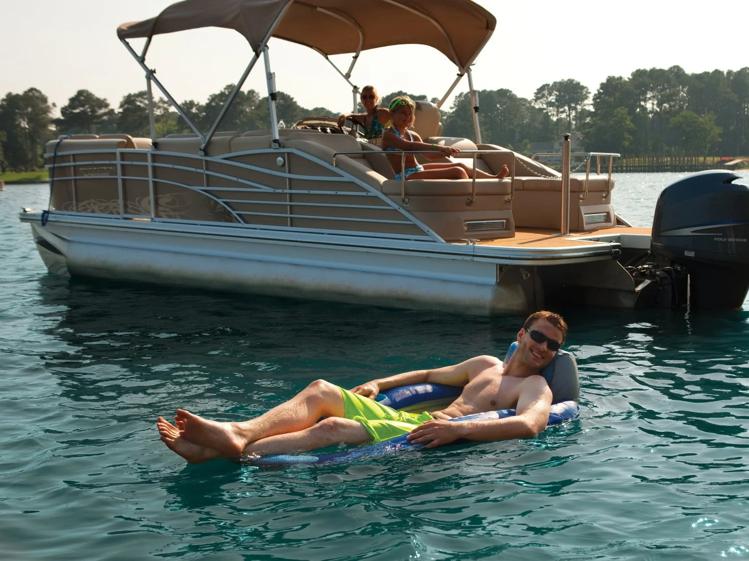 Kelsyus Floating Pool Lounger Inflatable Chair w/ Cup Holder Blue (2 Pack) 80014 - Image 4