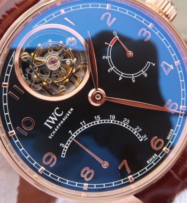 Replica IWC AZ Portuguese Tourbillon IW5046 RG Black Dial - Top club