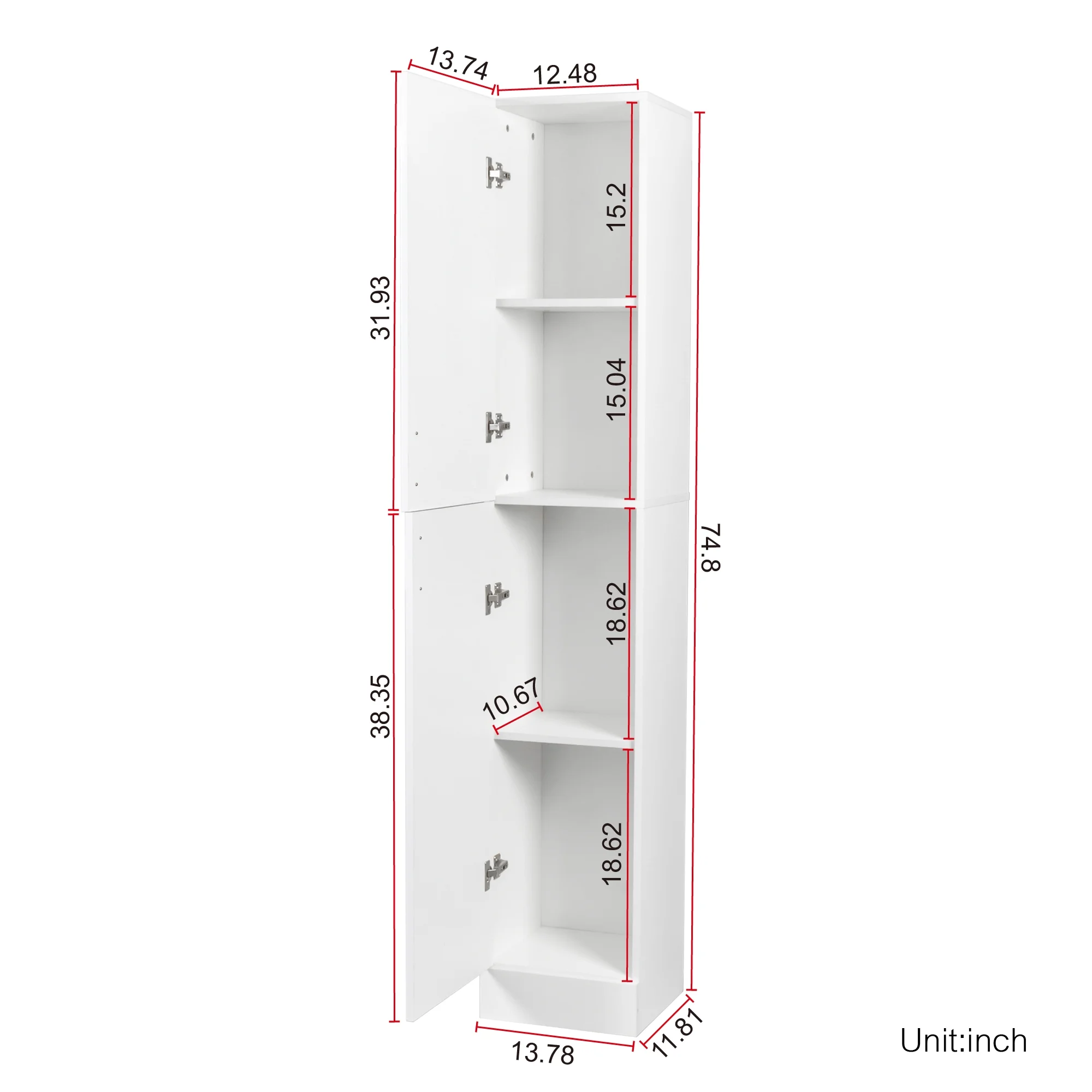 Slim Tall Storage Cabinet,Pantry Cabinet with Doors Shelves Small Space for Kitchen Living Room Bathroom - Image 10