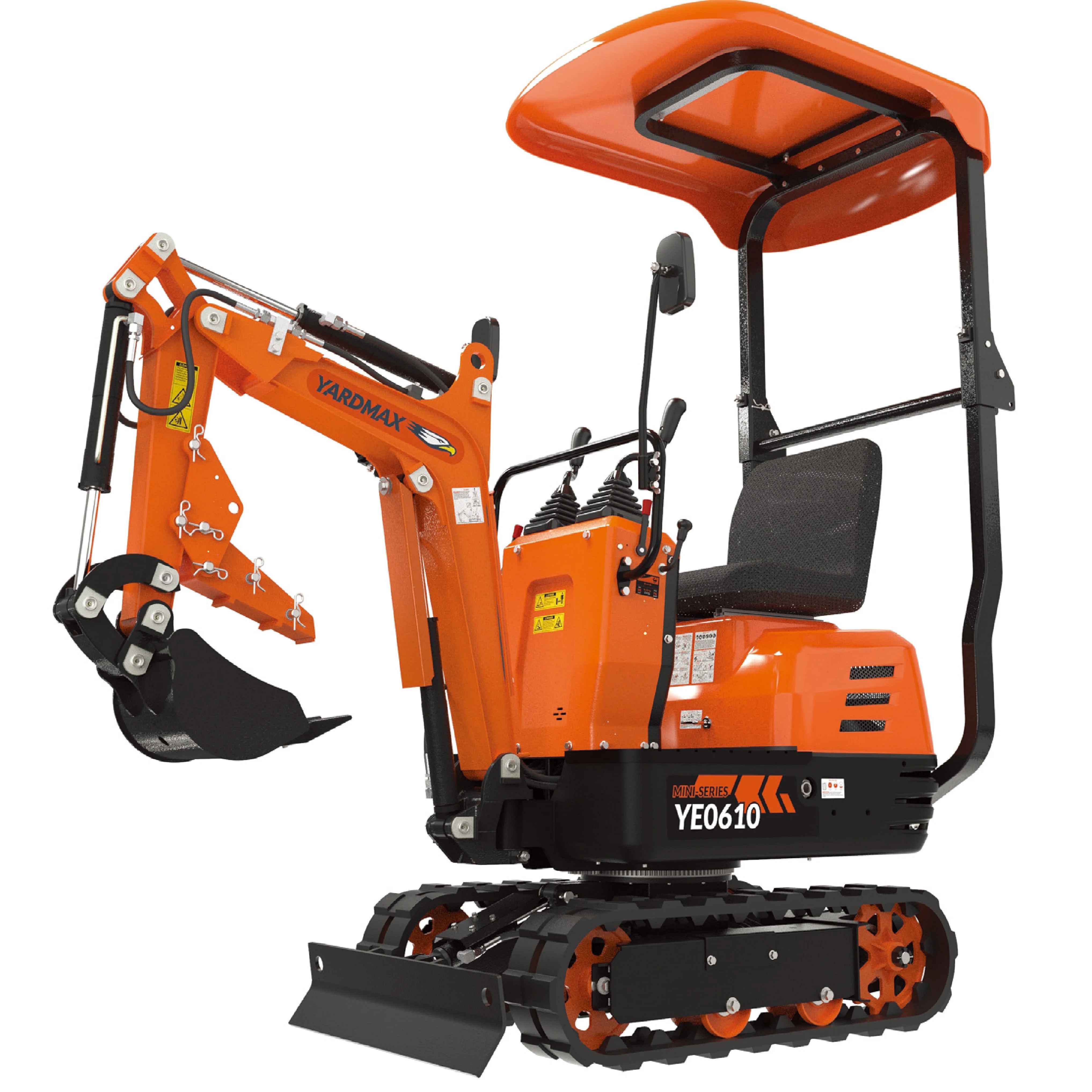 Mini Excavator with canopy, Claw, Grading Bucket & Rake, 306cc EPA compliant engine, suitable for construction work, farm&landscaping, utility installations - Image 11