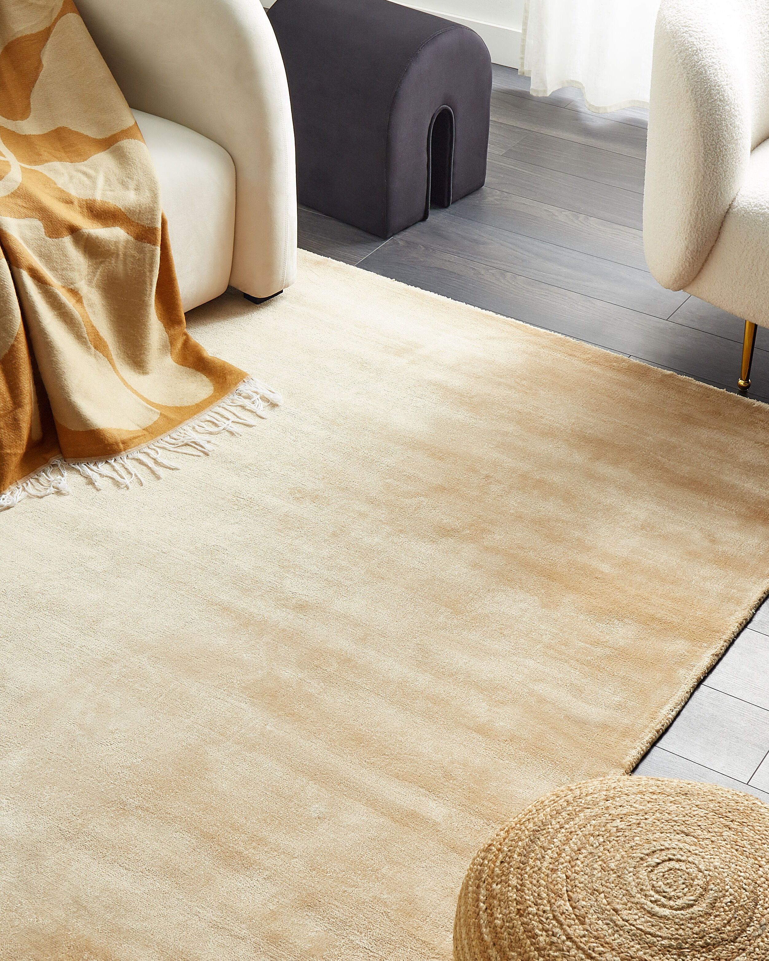 Rug GESI II Sand Beige 160 x 230 cm Viscose