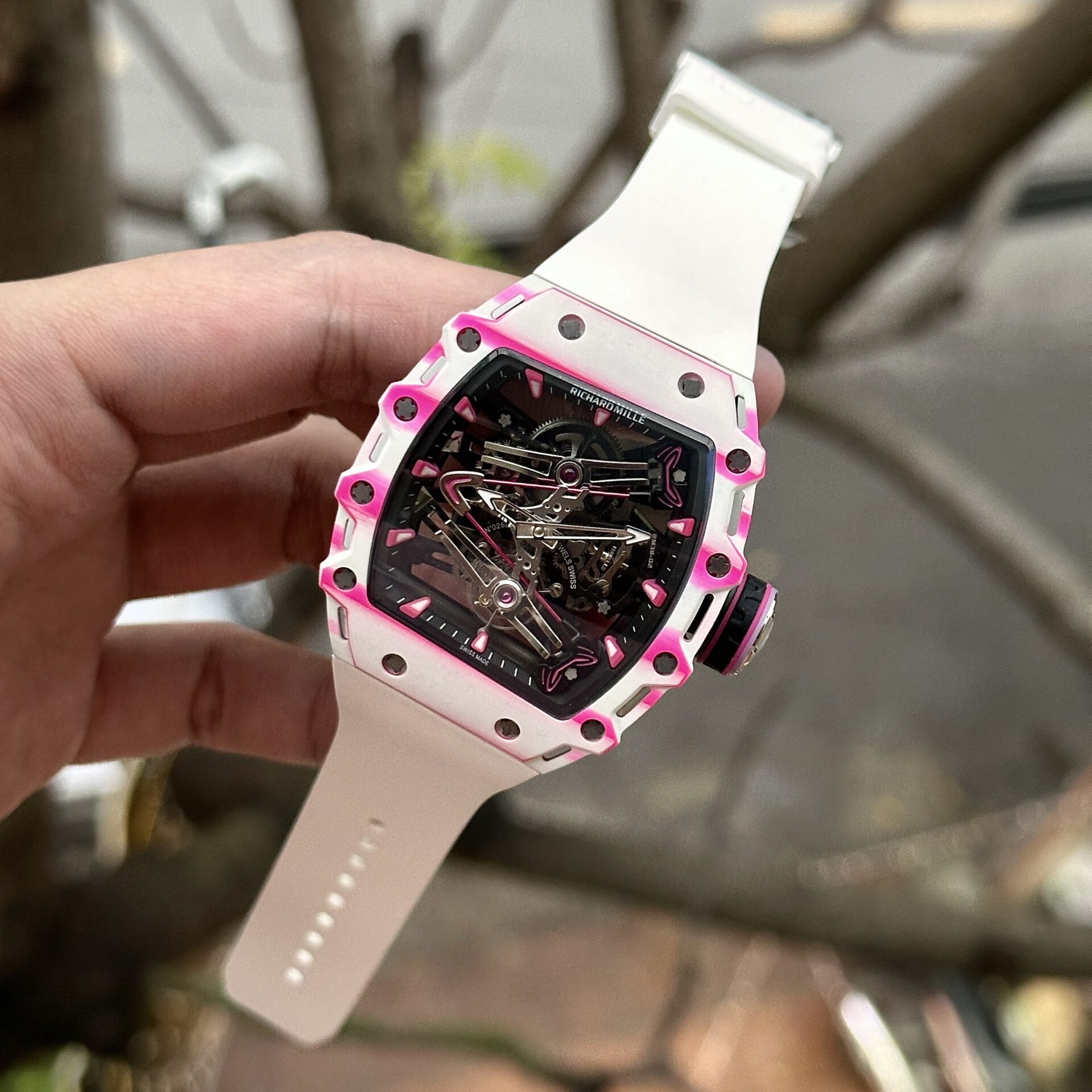 Richard Mille Replica Watch RM38-02 Tourbillon Rubber Strap 43.7mm - Top club
