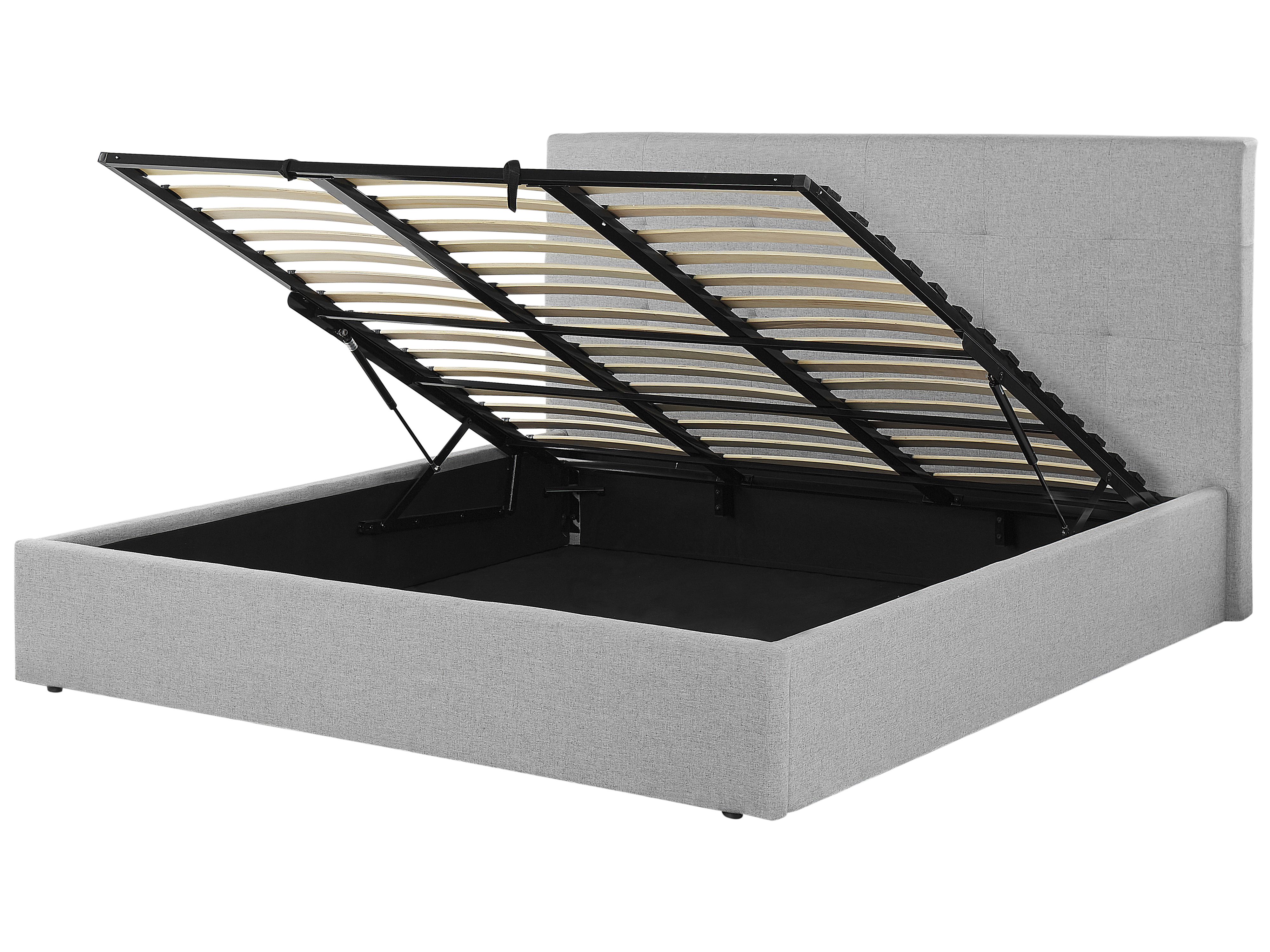 Ottoman Bed Fabric LORIENT 180 x 200 cm (EU Super King) Grey