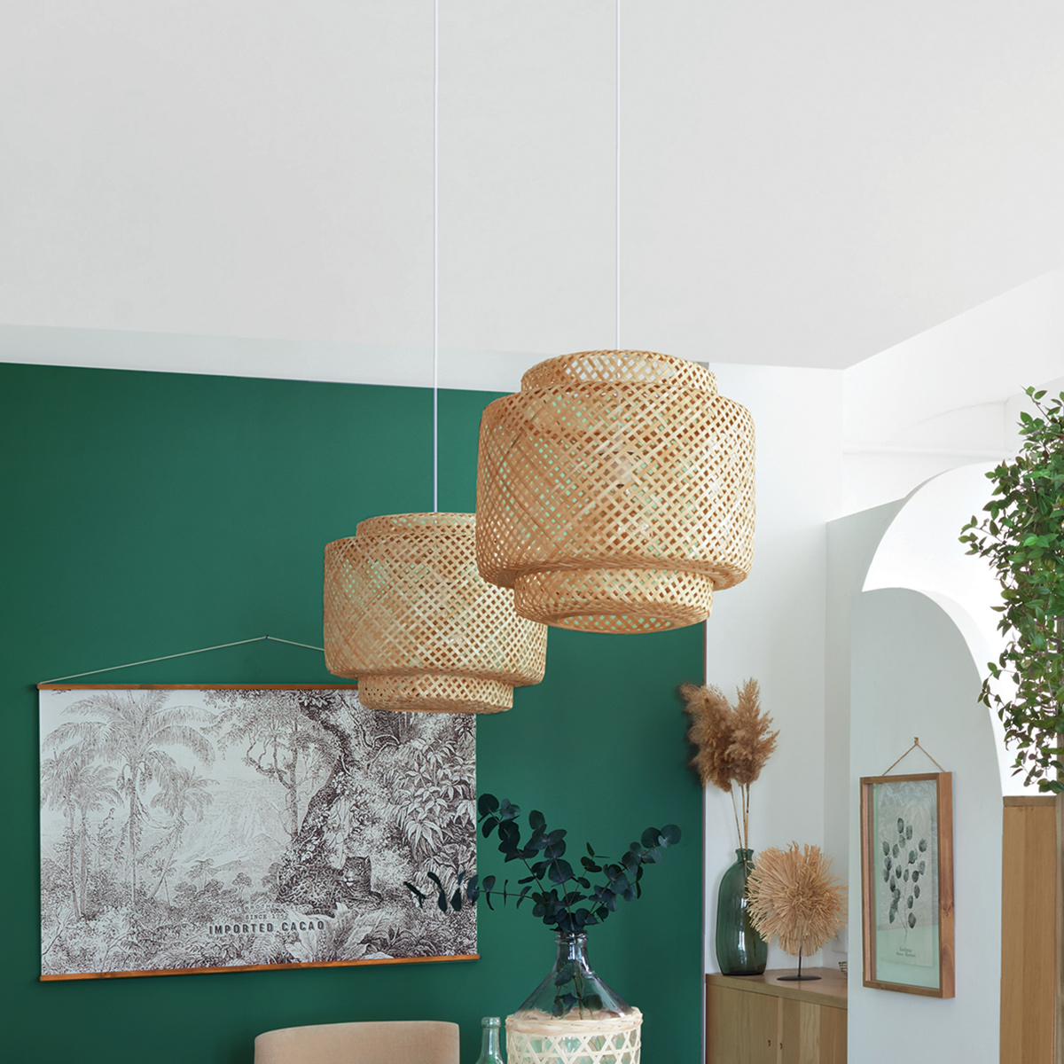 Pendant Light "Liby" Bamboo, D.40 cm